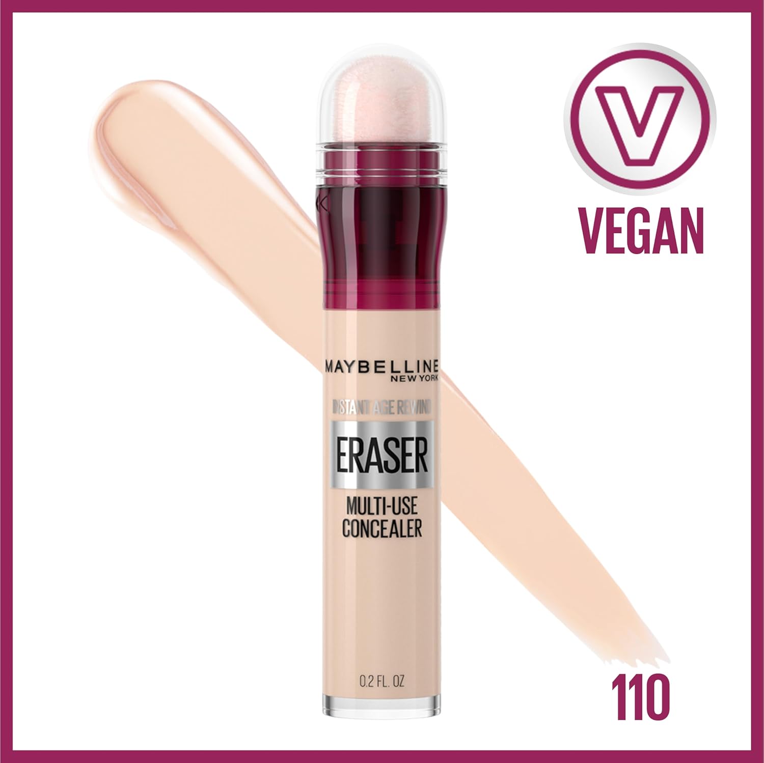 Maybelline Instant Age Rewind Eraser Dark Circles Treatment Multi-Use Concealer,110 & Fit Me Matte + Poreless Liquid Oil-Free Foundation Makeup, Natural Ivory - Image 3
