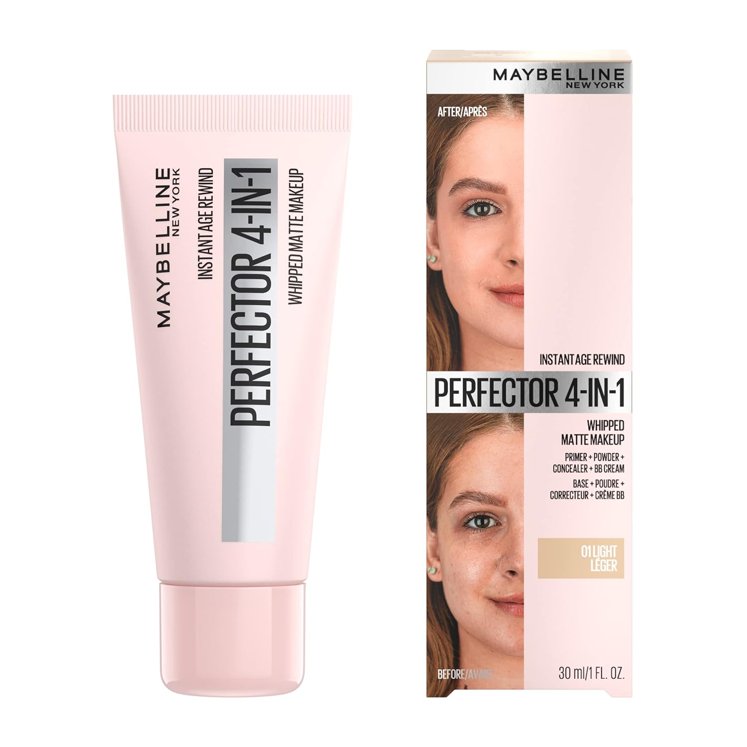 Maybelline Instant Age Rewind Instant Perfector 4-In-1 Matte Makeup, 01 Light, 1 Count - Image 2