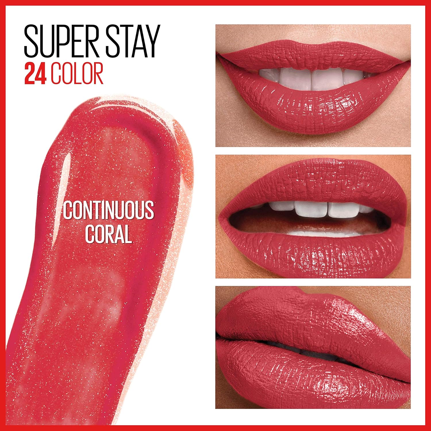 Maybelline Super Stay 24, 2-Step Liquid Lipstick Makeup, Long Lasting Highly Pigmented Color with Moisturizing Balm, Continuous Coral, Coral Pink, 1 Count - Image 3