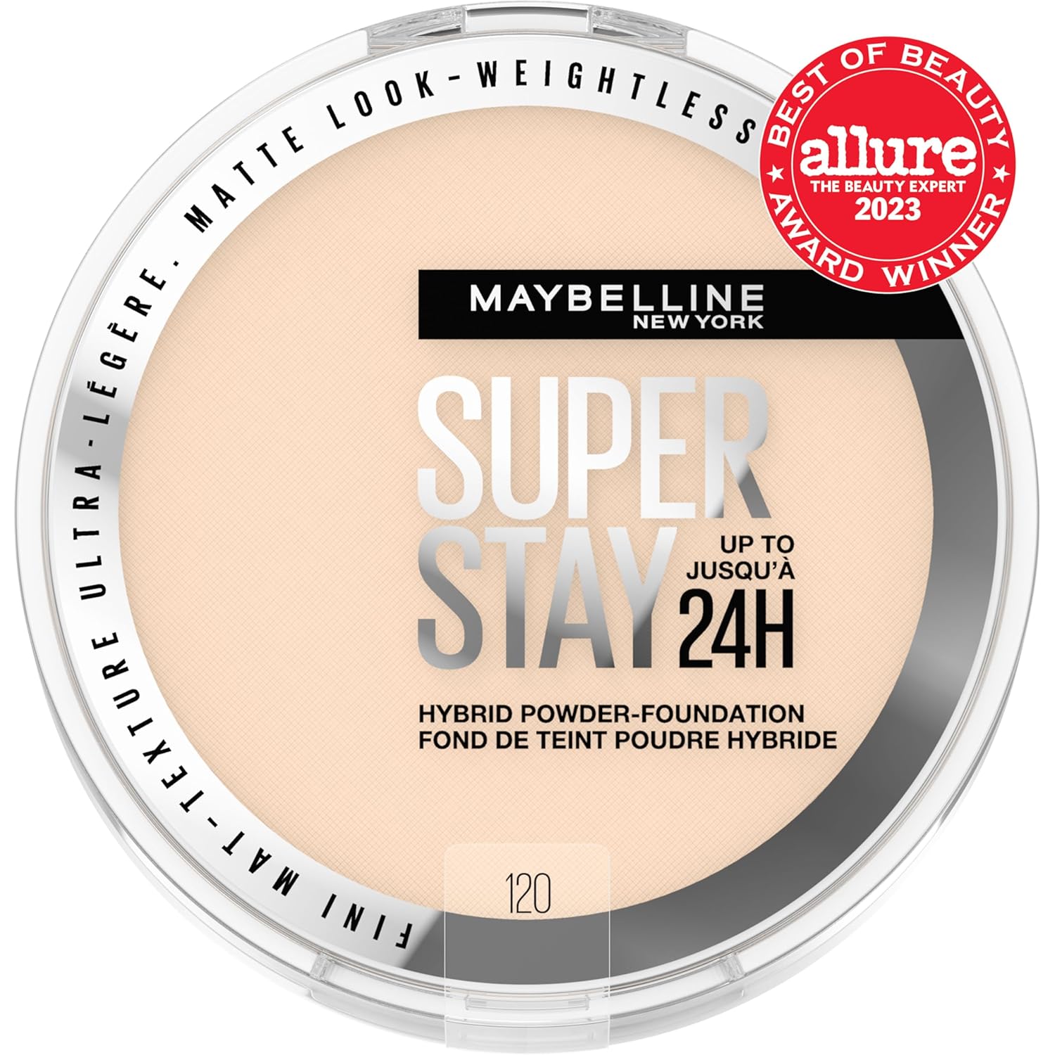 Maybelline Super Stay Up to 24HR Hybrid Powder-Foundation, Medium-to-Full Coverage Makeup, Matte Finish, 120, 1 Count - Image 2