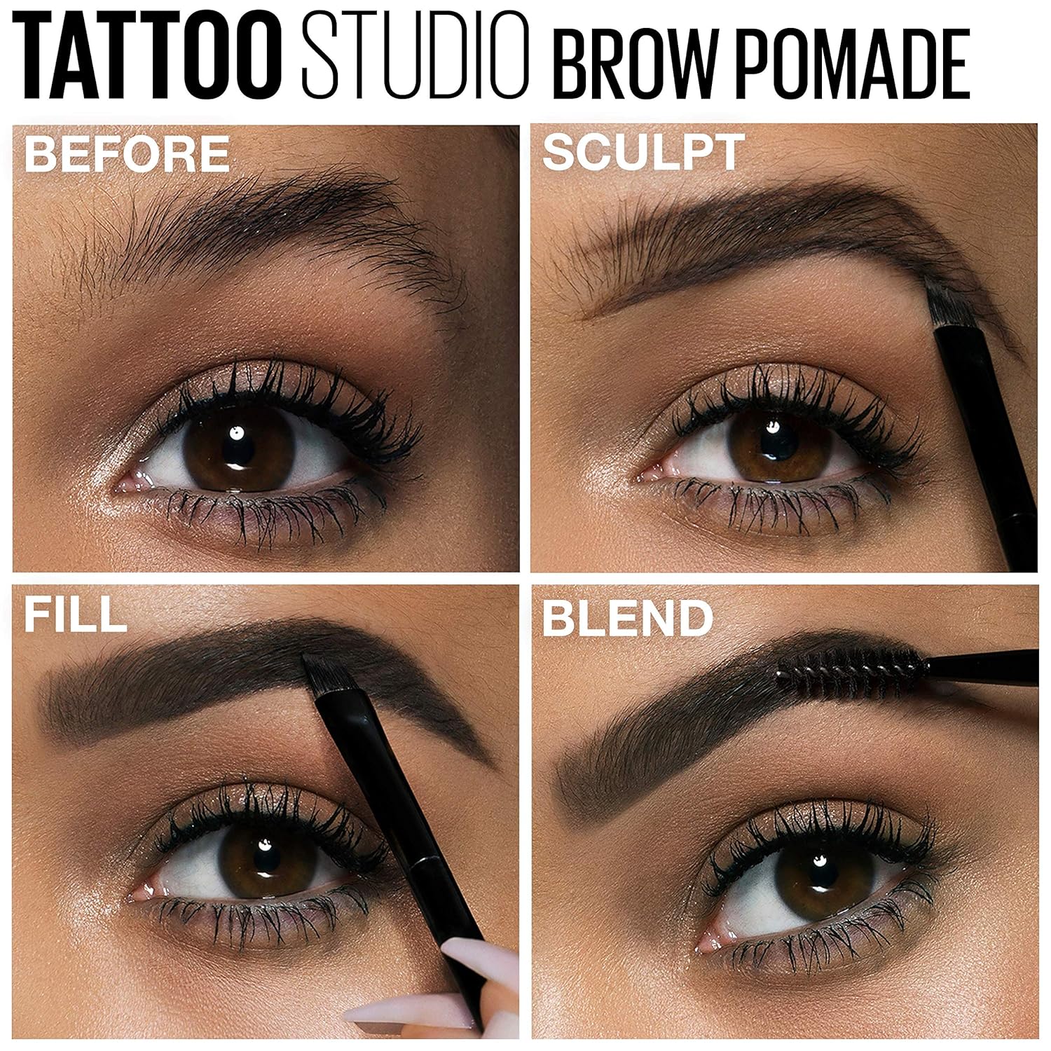 Maybelline TattooStudio Brow Pomade Long Lasting, Buildable, Eyebrow Makeup, Ash Brown, 1 Count - Image 13
