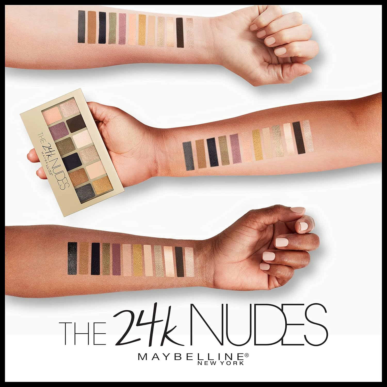 Maybelline The 24K Nudes Gold Eyeshadow Palette Makeup, 12 Pigmented Matte & Shimmer Shades, Blendable Powder, 1 Count - Image 5
