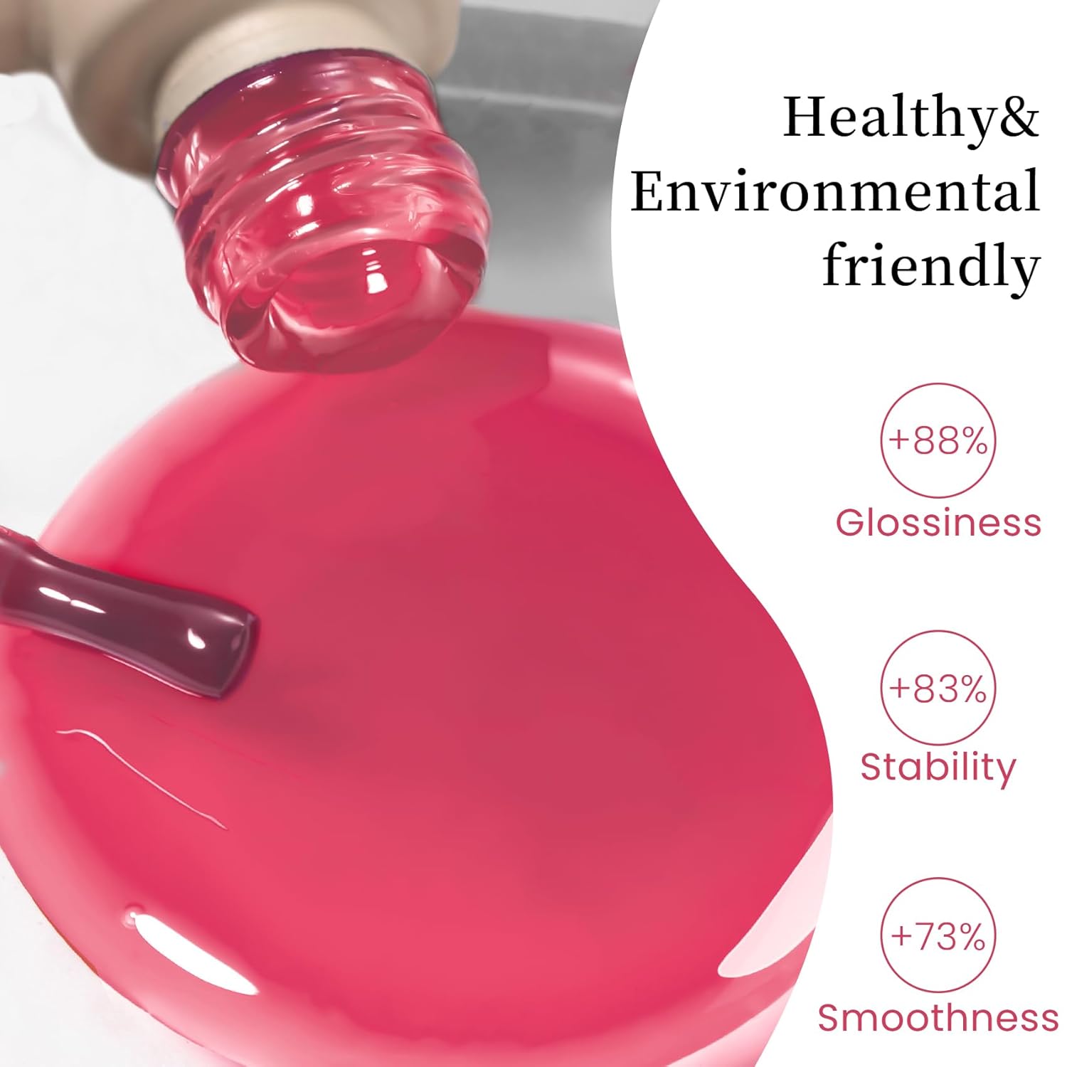 MAYCHAO Jelly Gel Nail Polish -15ML Watermelon Red Jelly Gel Polish Soak Off UV LED Sheer Red Nail Polish for DIY Manicure Home Salon Nail Art, 0.5 OZ - Image 2