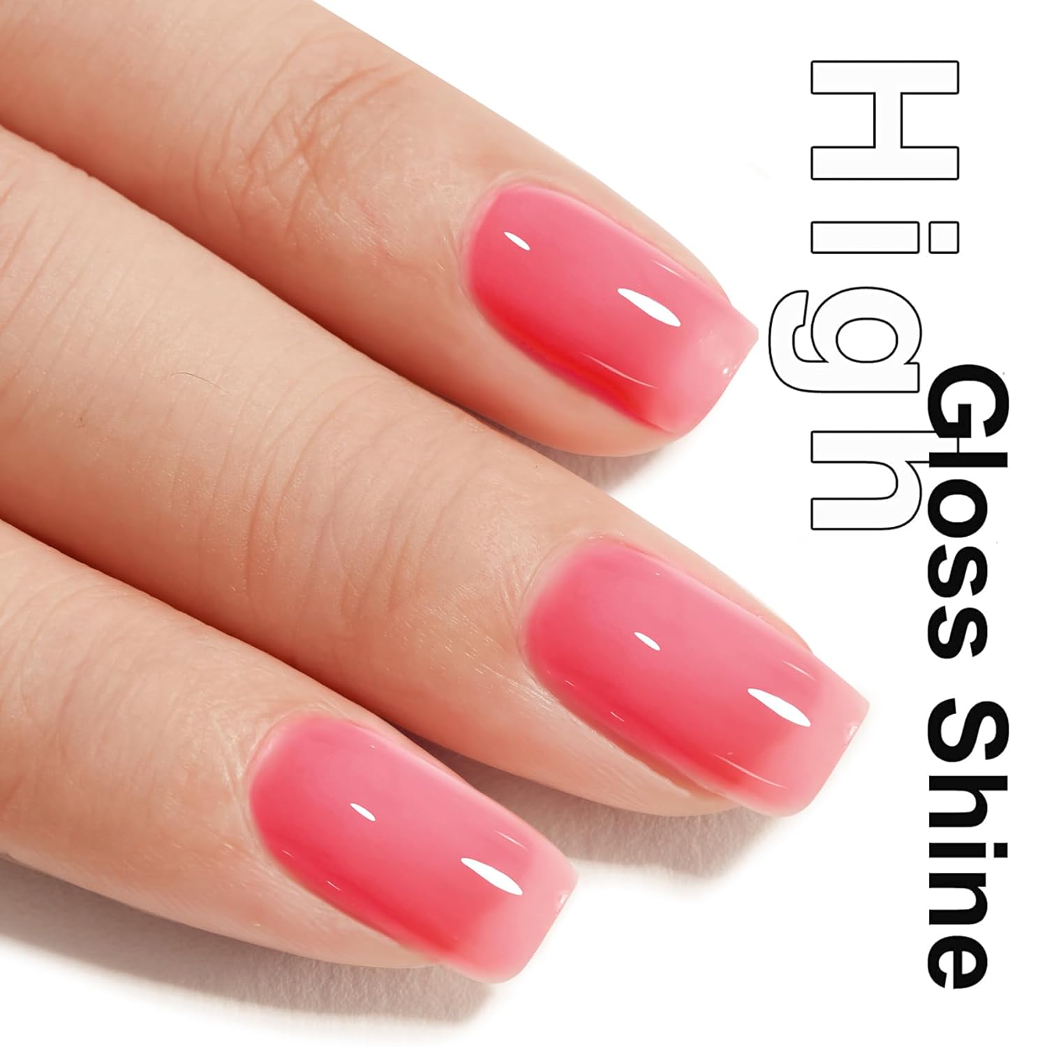 MAYCHAO Jelly Gel Nail Polish -15ML Watermelon Red Jelly Gel Polish Soak Off UV LED Sheer Red Nail Polish for DIY Manicure Home Salon Nail Art, 0.5 OZ - Image 3
