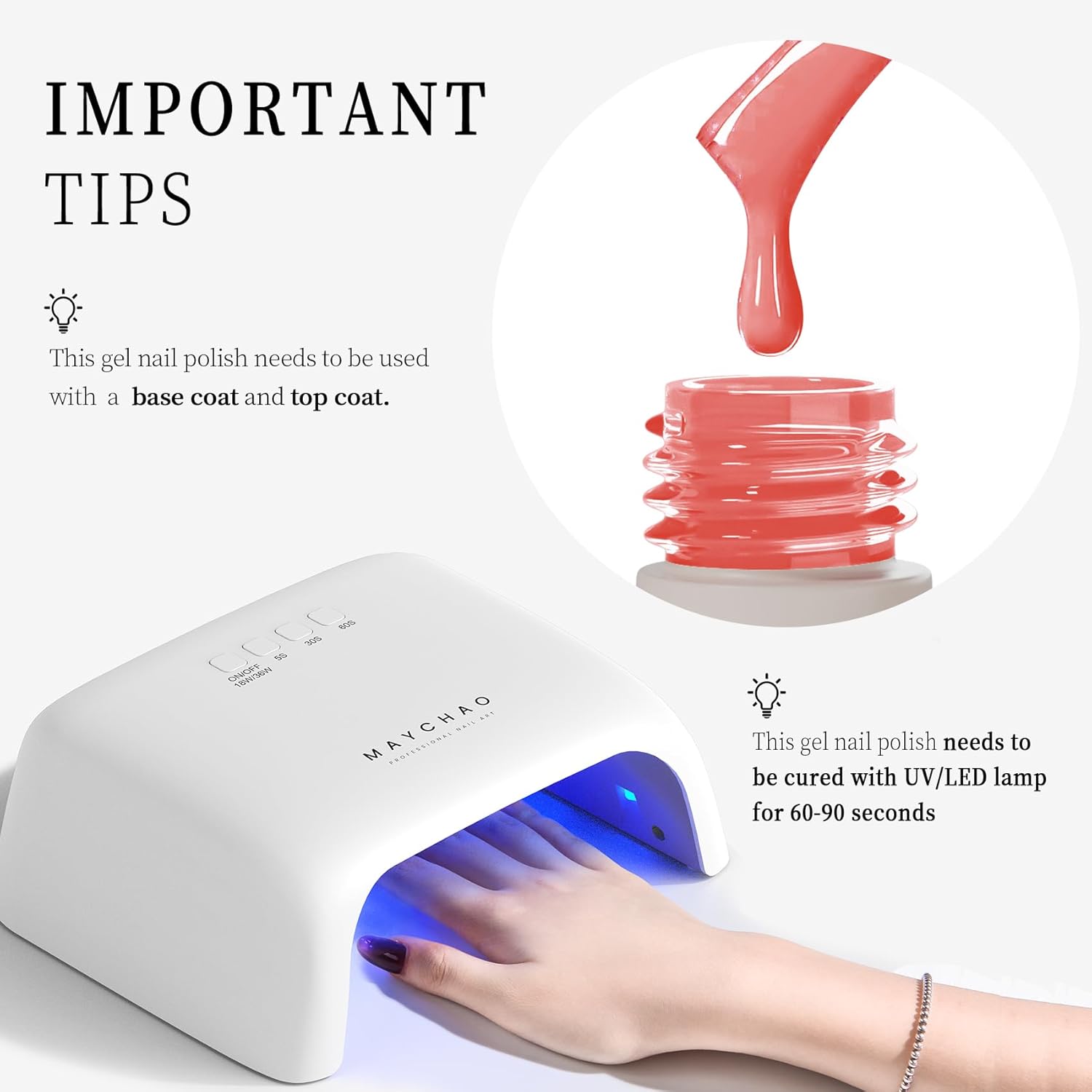 MAYCHAO Jelly Gel Nail Polish 1Pc Transparent Pomegranate Nail Polish 15ML Soak Off UV LED Nail Gel Polish Nail Art Starter Manicure Salon DIY at Home - Image 5