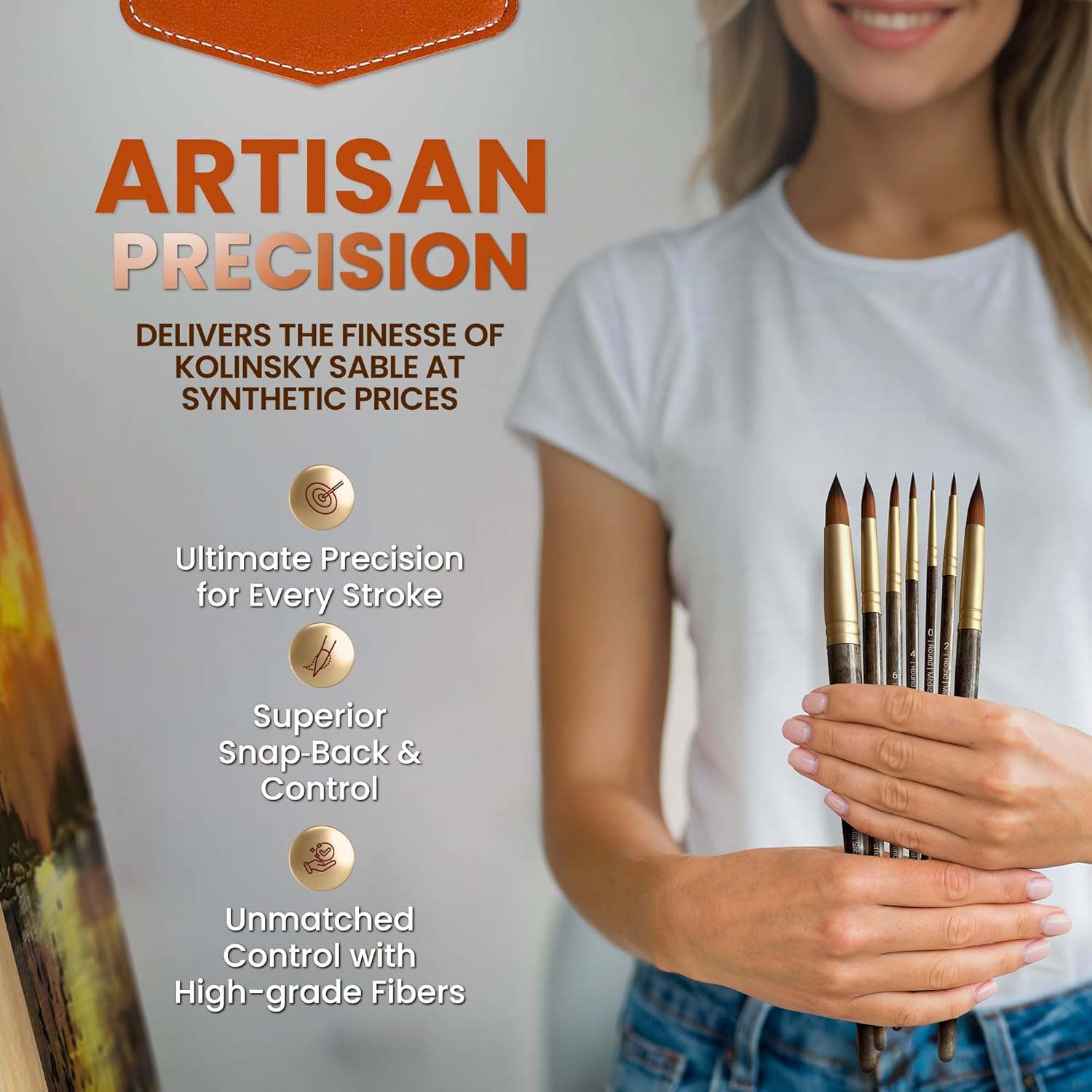 Medici Series - Round Watercolor Brushes (7 Pieces). Kolinsky Sable Performance, Outstanding Color Flow, Durable Design & Precision Shape Retention - Image 2