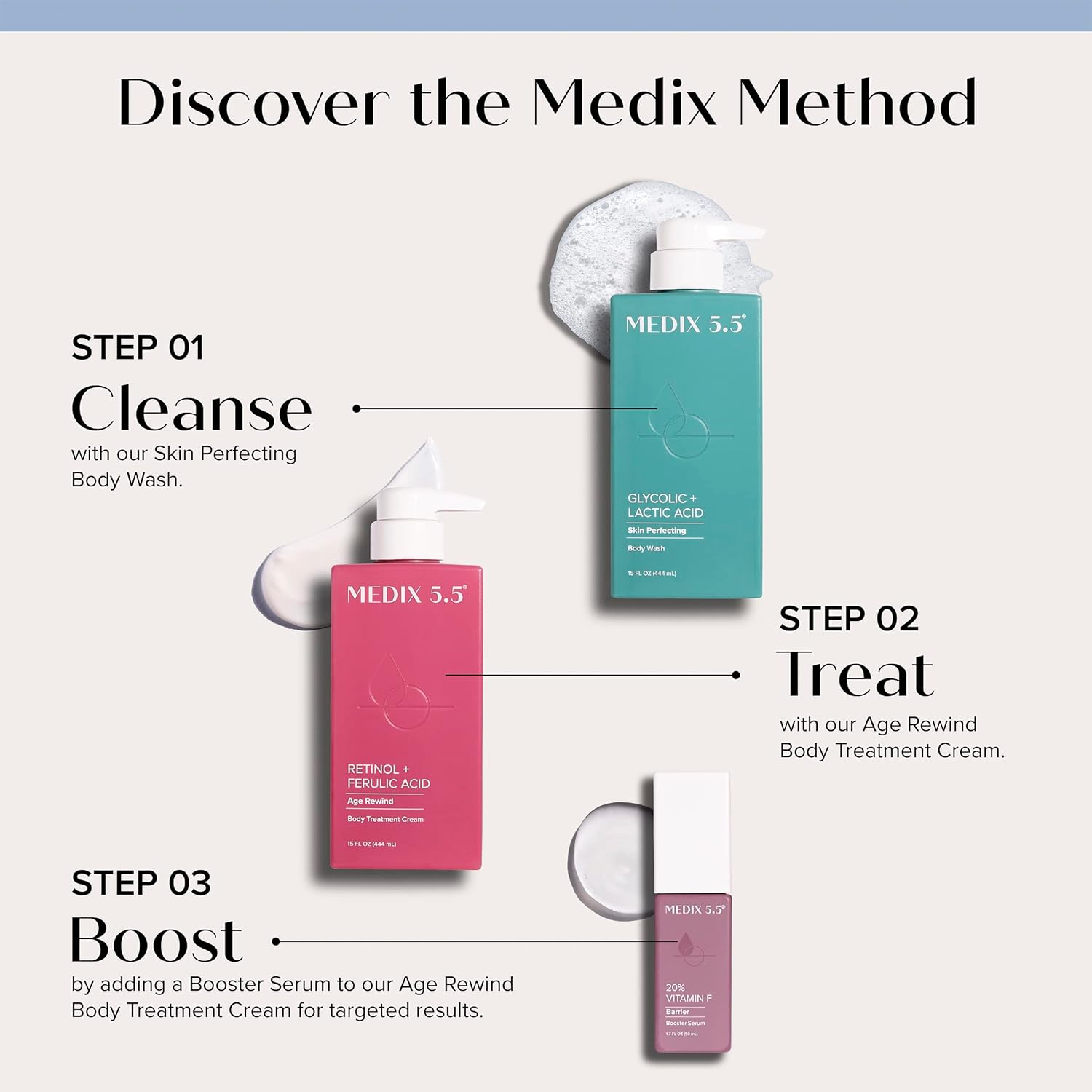 MEDIX 5.5 Retinol Cream + Collagen Cream Skin Care Set Moisturizer Body & Face Lotion | Firming Body Lotion Set Reduces Look Of Sagging Skin, Cellulite, Sun Damage & Crepey Skin For Women, 2PC Bundle - Image 8