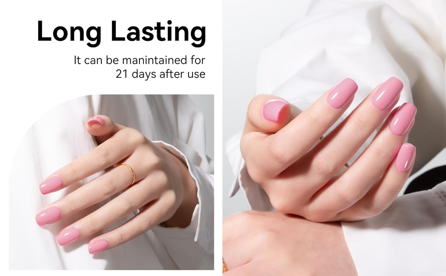 MEGIOR Sakura Pink Gel Nail Polish 15ML Pink Spring Summer Soak Off UV Light Cure Gel Polish Nail Art Manicure Salon 0.5Oz for Women Girls Home DIY - Image 2