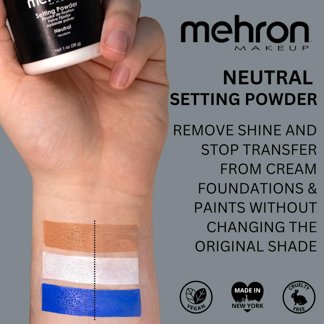 Mehron Makeup Setting Powder | Loose Powder Makeup | Perfect for Halloween 1 oz (28 g) (Neutral) - Image 6