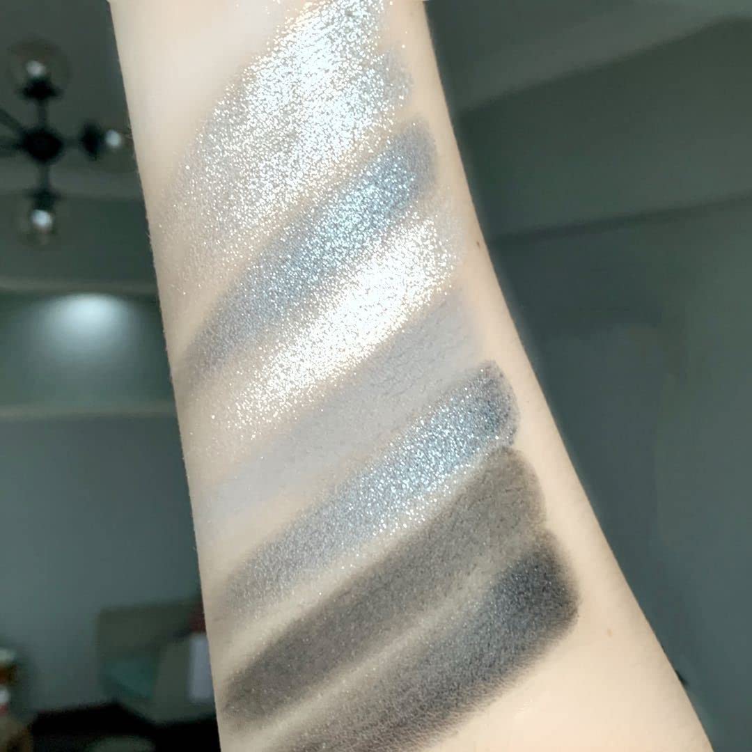 MEICOLY 9 Colors Glitter Eyeshadow Palette,Upgraded Black Smokey Gray Silver Eyeshadow,Eye Shadow Eye Makeup,Shimmer Matte Eyeshadow Palette with Mirror sombras negra para ojos para de ojos - Image 5