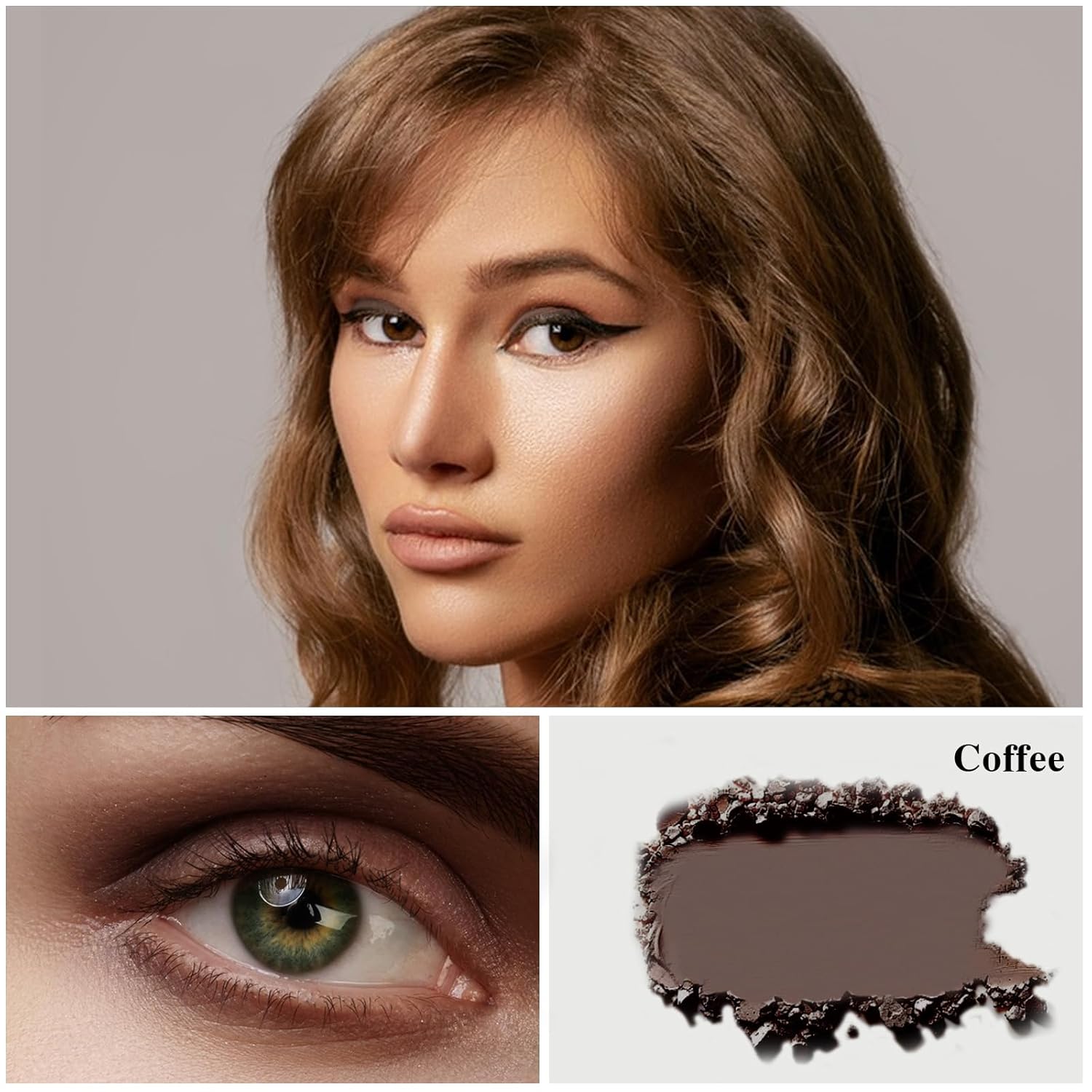 MEICOLY Brown Single Eyeshadow with Mirror,Matte Coffee Eye Shadow for Halloween Makeup,Pressed Powder Eyeshadow,Matte Shade Eyelid Color Eye Makeup for Women,High Pigment,Long Wear,Waterproof - Image 2