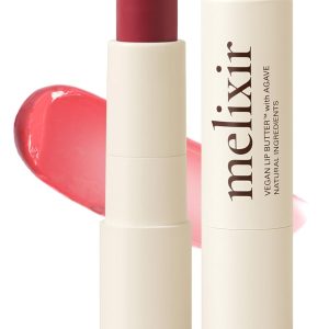 Melixir Vegan Lip Butter #05 Dewy Rose(Tinted) (+14 more colors), Easter Basket Stuffers, Bee Free, Petrolatum Free, Deep Nourishing Plant-Based Vegan Chapstick, Lip Balm for Dry, Cracked and Chapped Lips, Moisturizing Lip Care Spring Gift