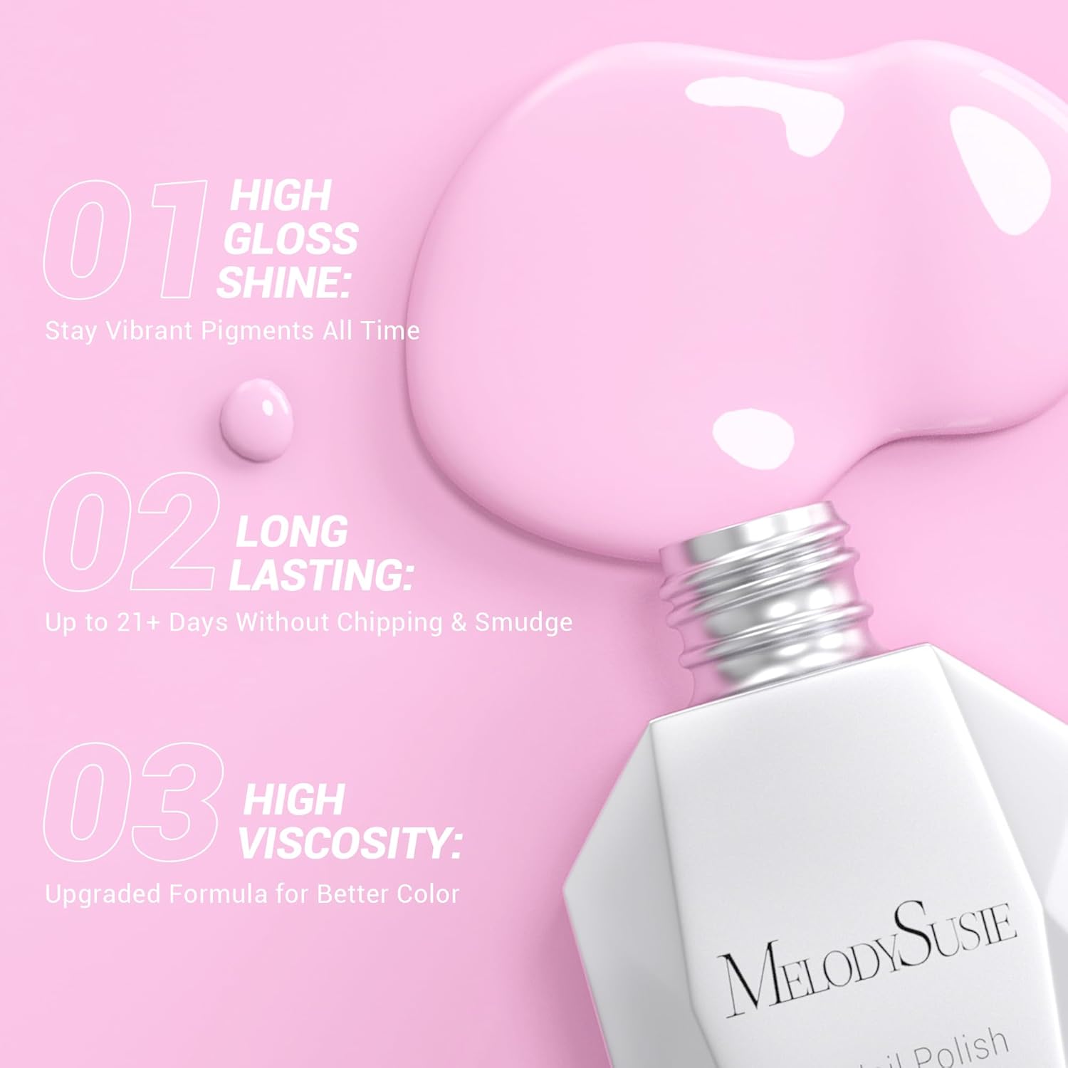 MelodySusie Thick Macaron Pink Gel Nail Polish,0.5 Fl Oz Nails Soak Off UV LED Funny Bunny Creamy Pink Gel Polish Gift for Women Nail Art Manicure Salon DIY Nail Design-012 - Image 2