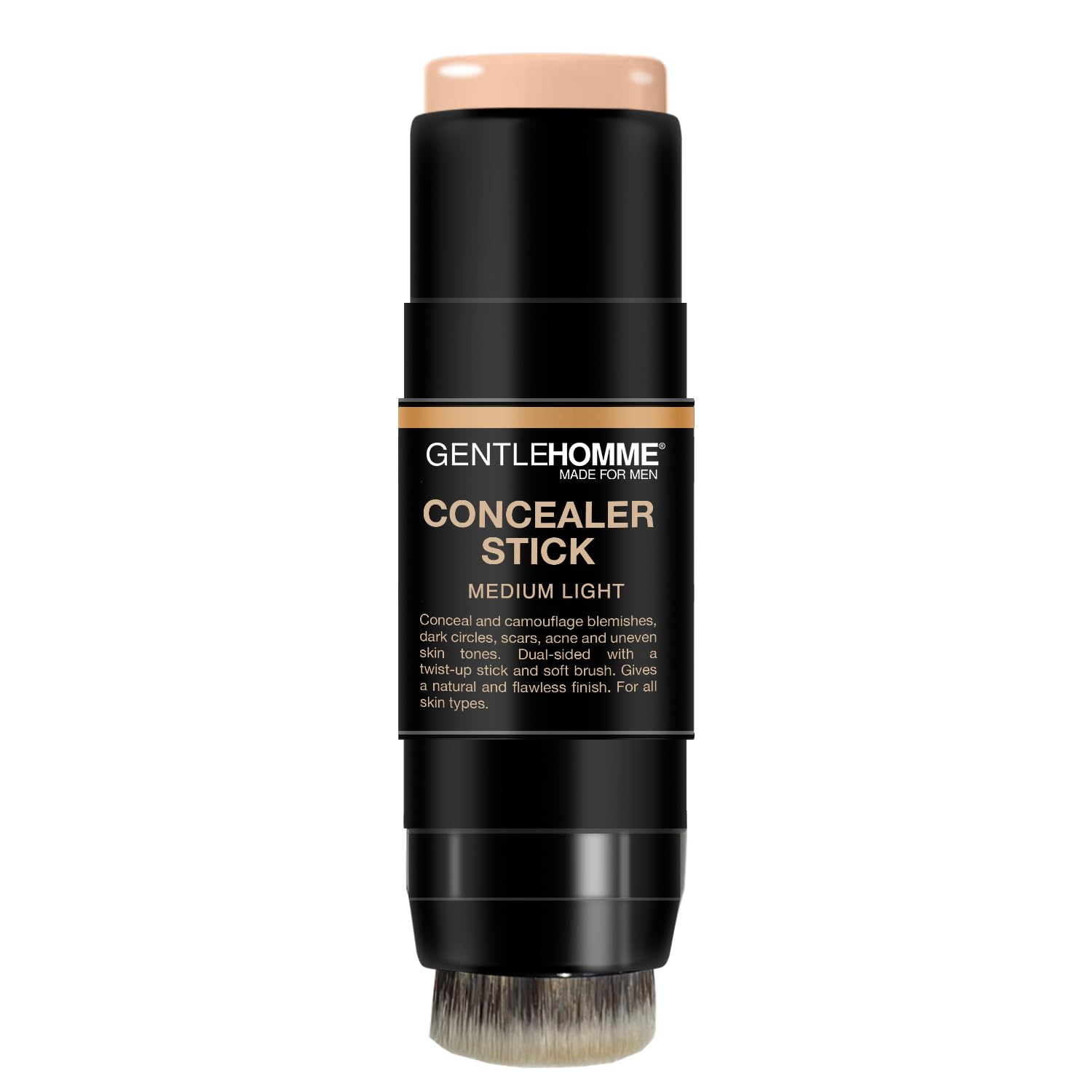 Men's Concealer Stick with Brush for Dark Circles Eraser, Medium Light - Image 2