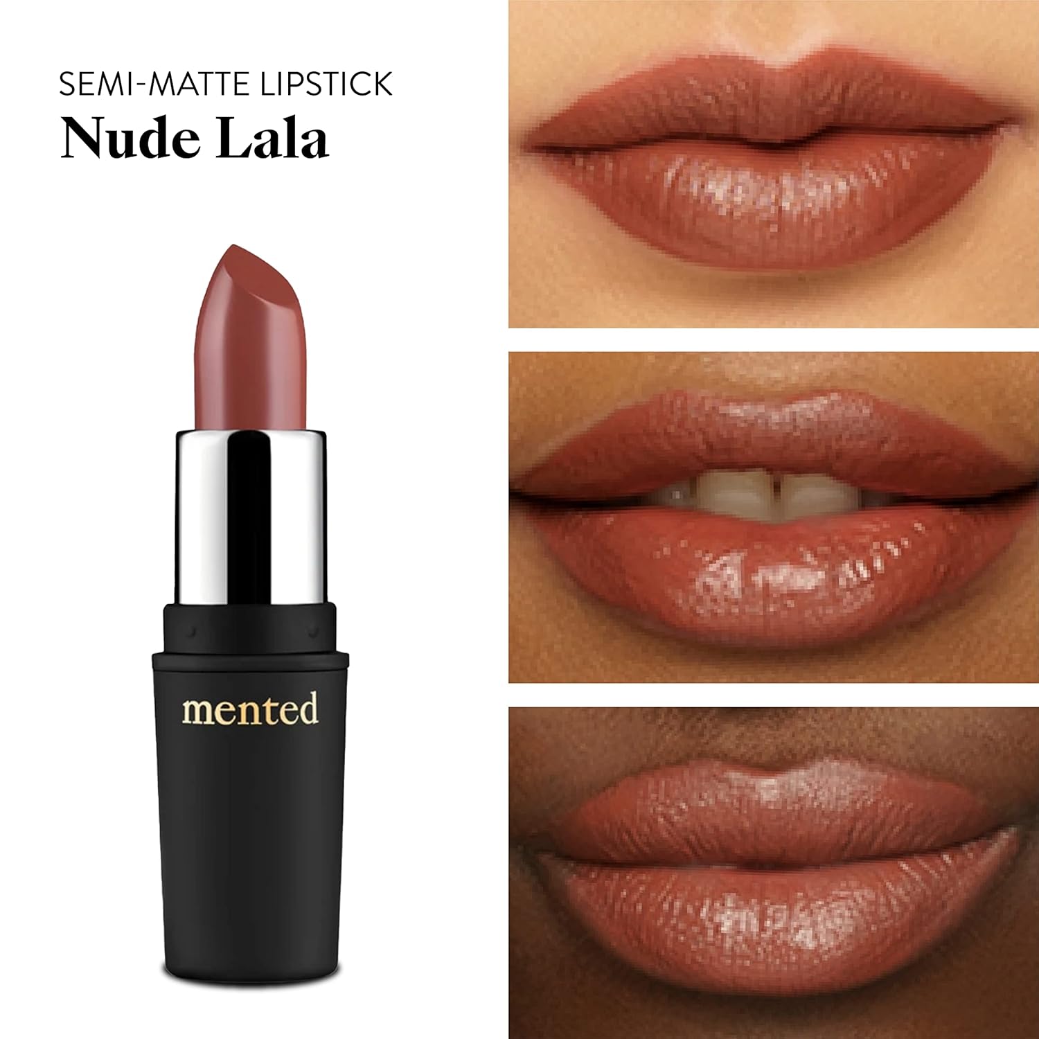 Mented Cosmetics Nude Lipstick for Women, Semi-Matte Long-Lasting Lip Stick, Moisturizing Vegan, Paraben & Cruelty-Free, Enhances All Complexions, Perfect for Everyday Makeup, Nude LaLa - Image 2