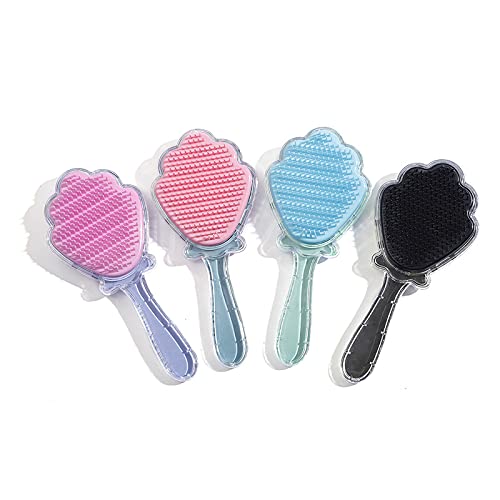 Mermaid Detangler Hair Brush, Detangling Hair Comb Christmas Shell Glitter Comb Hairbrush Massage Scalp No Pain Detangler for Dry & Wet Hair Kids Girls Woman (Pink) - Image 4