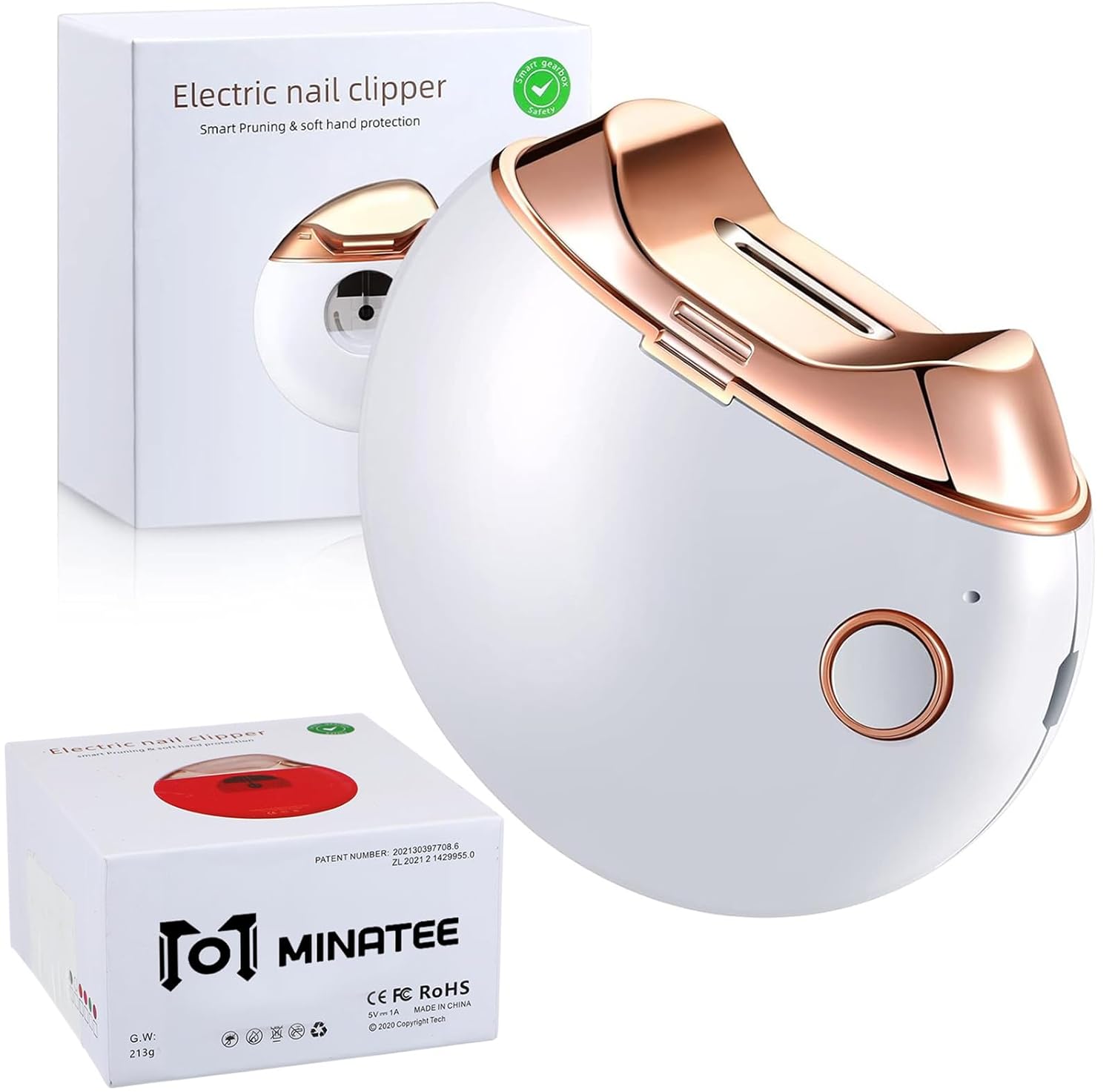 Minatee Automatic Nail Clipper, Electric Nail Clippers Safety Fingernail Cutter Nail Trimmer Scissors Gift for Caregivers, Elderly, Adults, Children, Care Communities(White) - Image 7