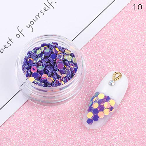 Minejin Nail Art Glitter Decoration Paillette Powder Dust Sequins Tips 12 Pots - Image 8
