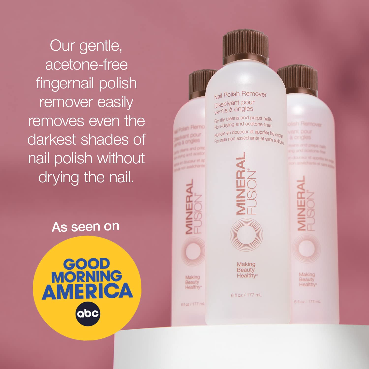 Mineral Fusion Nail Polish Remover, Acetone-Free & Non Drying for Regular & Shellac Nail Polishes, 6 Ounce - Image 3
