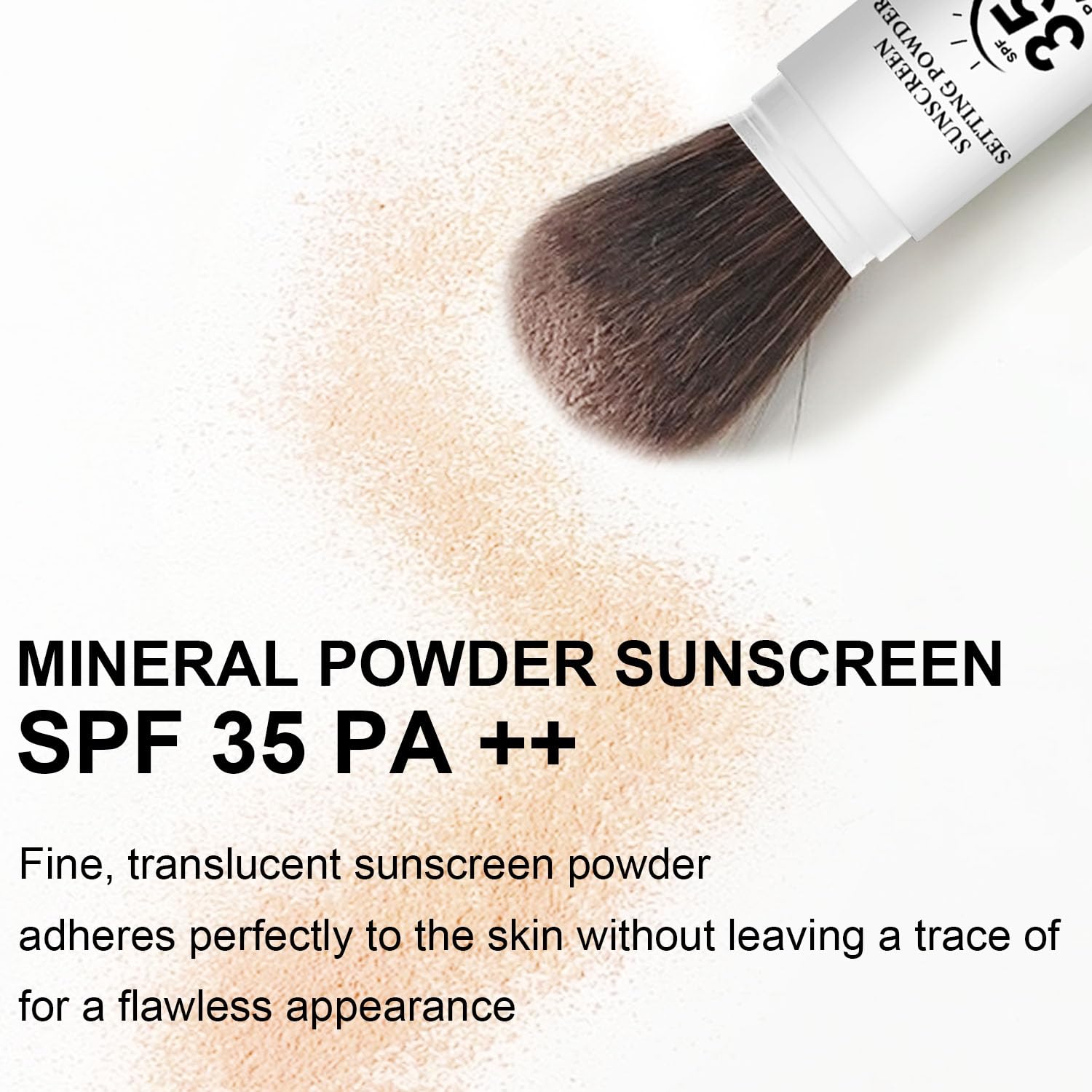 Mineral Sunscreen Setting Powder, SPF 35 Translucent Loose Powder for Face & Scalp, Mineral Brush Powder, Oil Control Natural Matte Finish, Lasting Lightweight Breathable (#01 Translucent) - Image 5
