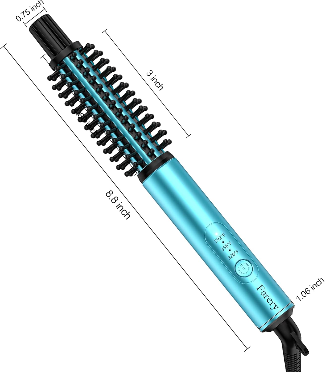 Mini Thermal Brush 3 Temperature Adjustable, 3/4 Inch Travel Curling Iron for Short Hair, Heated Round Brush for Touch-ups and Small Curls, Lightweight Curling Wand for Thin Hair, Dual Voltage - Image 9
