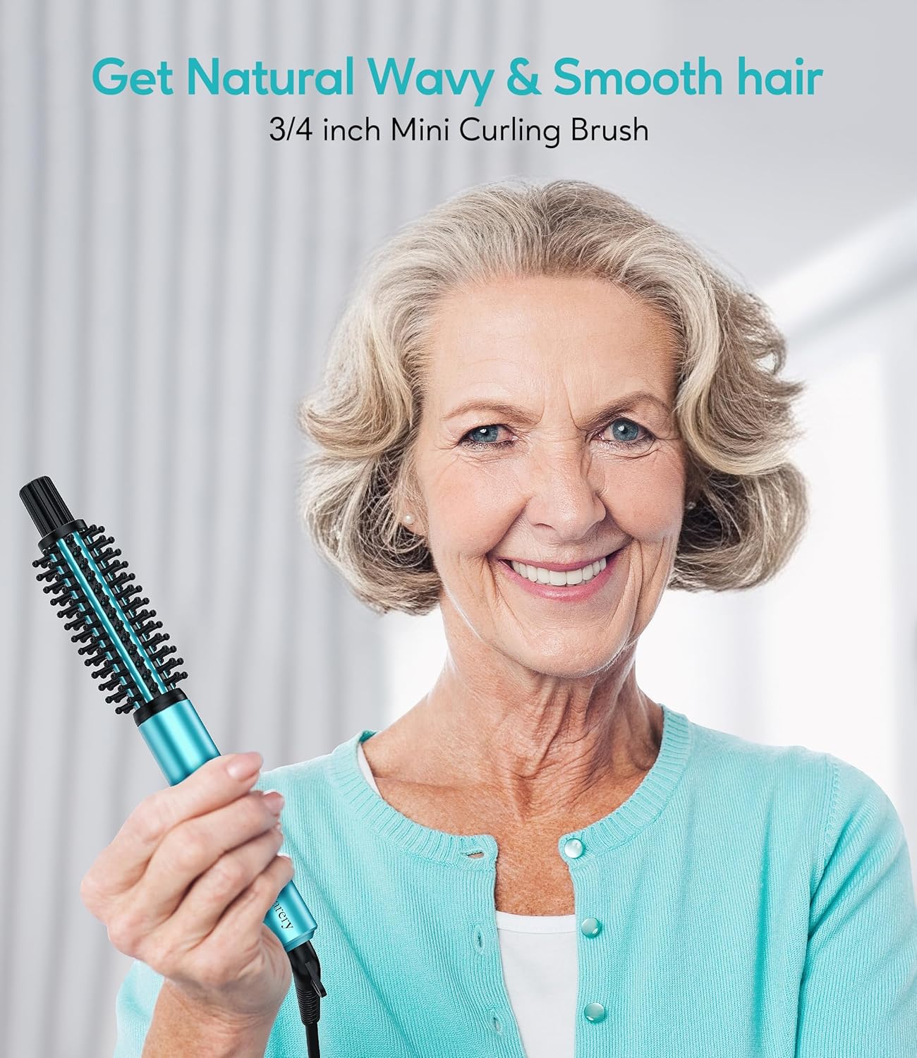 Mini Thermal Brush 3 Temperature Adjustable, 3/4 Inch Travel Curling Iron for Short Hair, Heated Round Brush for Touch-ups and Small Curls, Lightweight Curling Wand for Thin Hair, Dual Voltage - Image 2