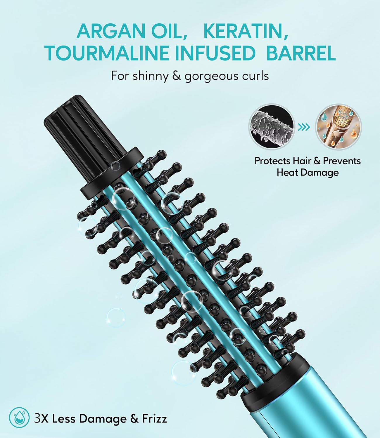 Mini Thermal Brush 3 Temperature Adjustable, 3/4 Inch Travel Curling Iron for Short Hair, Heated Round Brush for Touch-ups and Small Curls, Lightweight Curling Wand for Thin Hair, Dual Voltage - Image 4