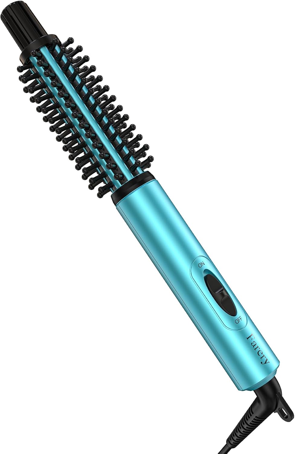 Blue 3/4 Inch Mini Thermal Brush and Curling Iron for Short Hair Travel Size - Image 7