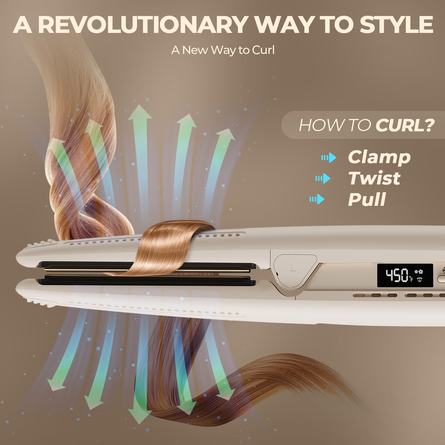 MiroPure Flat Iron Hair Straightener, Hair Straightener and Curler 2-in-1, 360° Airflow Styler with Cool Air for Curls, Titanium Ceramic Ionic, Hair Care Aroma,Auto Off, Dual Voltage for Travel - Image 7
