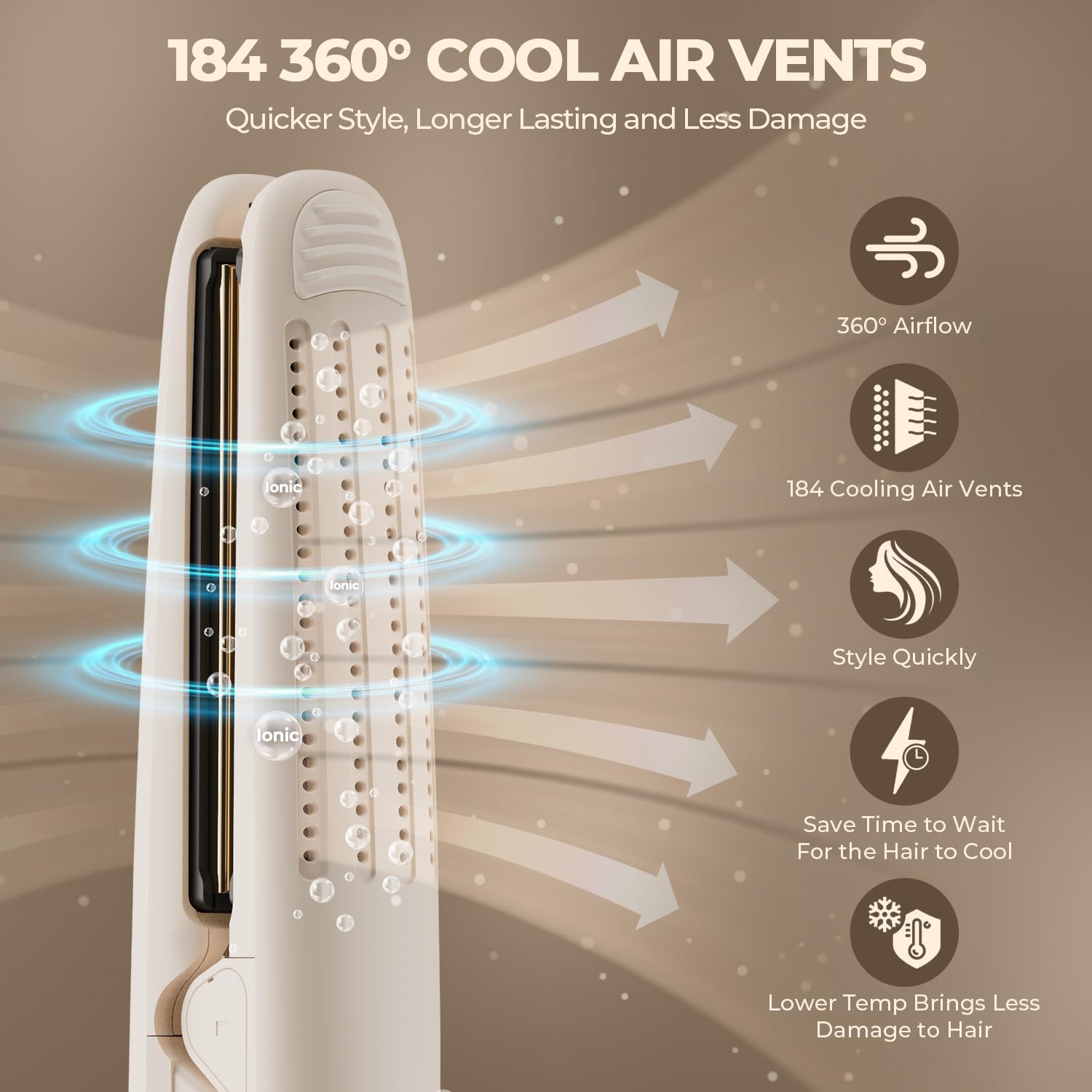 MiroPure Flat Iron Hair Straightener, Hair Straightener and Curler 2-in-1, 360° Airflow Styler with Cool Air for Curls, Titanium Ceramic Ionic, Hair Care Aroma,Auto Off, Dual Voltage for Travel - Image 2
