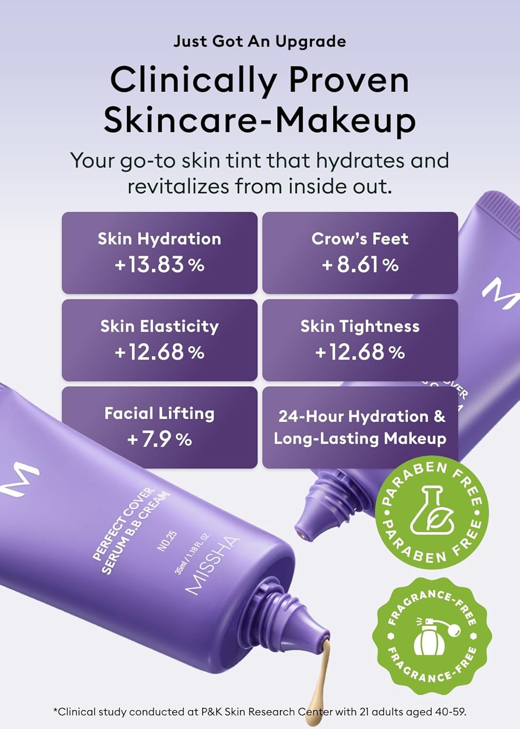 MISSHA M PERFECT COVER SERUM BB CREAM No.19 Ivory - Fair/Light with Warm Undertone, Skin Tint, Tinted Moisturizer, Skin Care Foundation Makeup, Superfood Complex, Glass Skin, Korean Makeup,1.18 Fl oz - Image 5