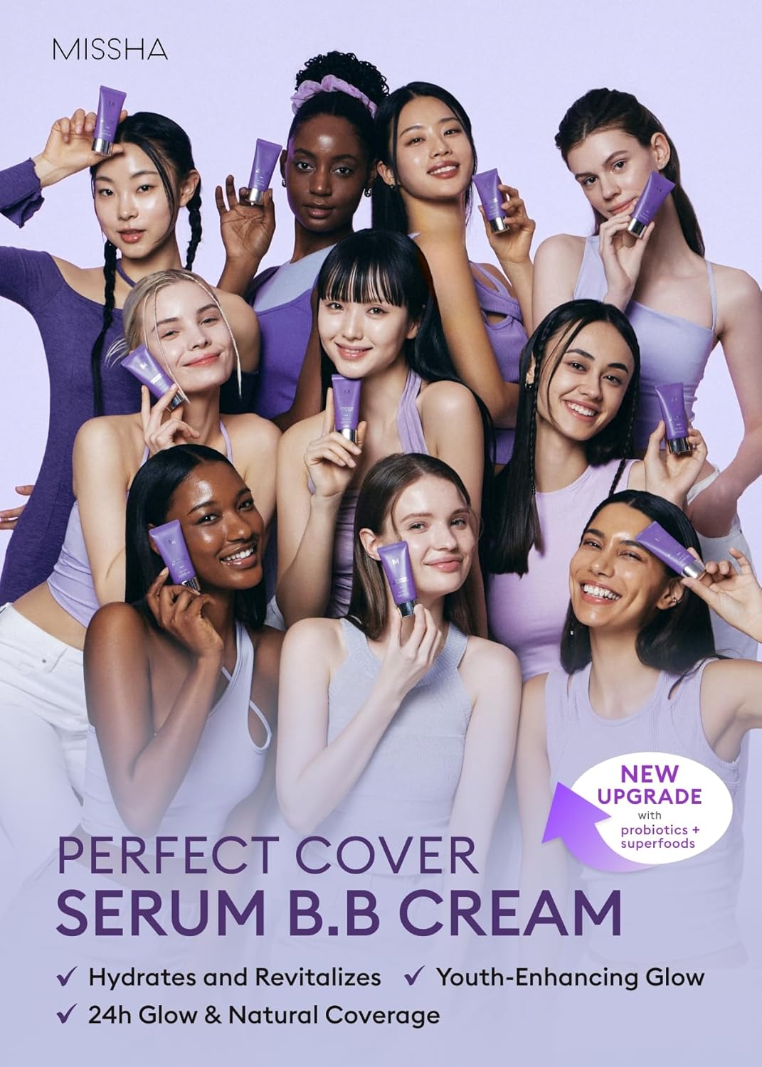 MISSHA M PERFECT COVER SERUM BB CREAM No.19 Ivory - Fair/Light with Warm Undertone, Skin Tint, Tinted Moisturizer, Skin Care Foundation Makeup, Superfood Complex, Glass Skin, Korean Makeup,1.18 Fl oz - Image 2