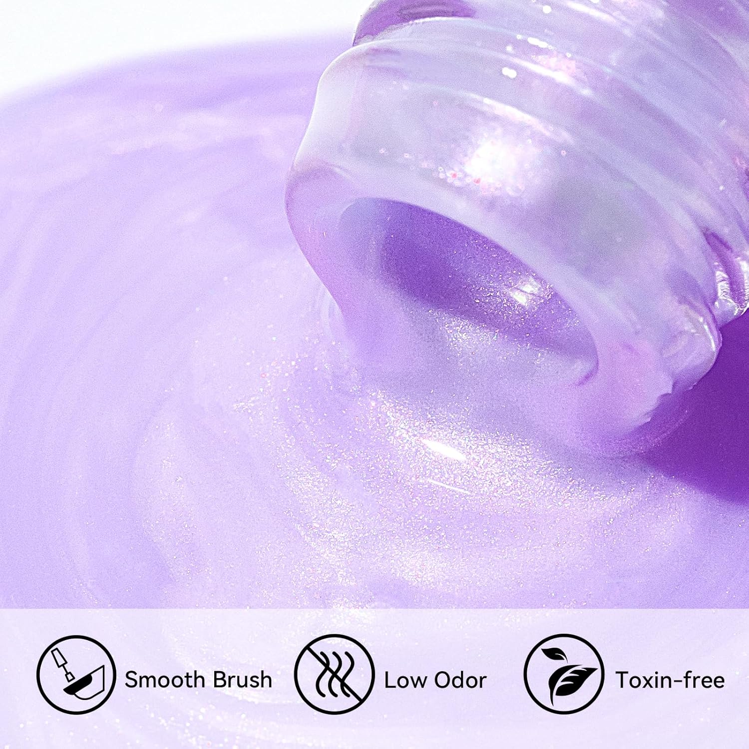 MIZHSE Quick Dry Mermaid Pearl Nail Polish, Purple Aurora Effect Nail Polish 15Ml, Fingernail and Toenail Polish Glossy Long Lasting Home DIY Nail Art Gift - Image 3