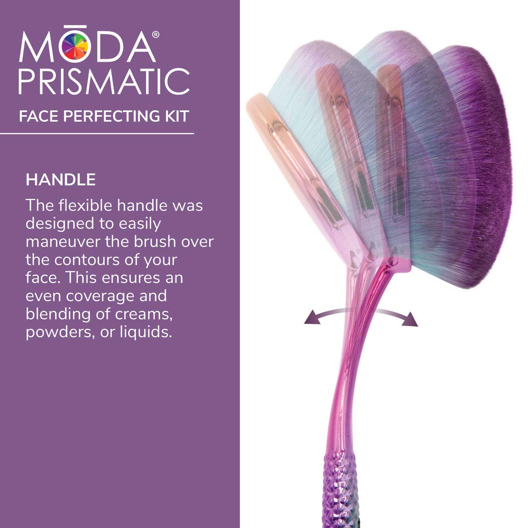 Moda Prismatic 4pc Face Makeup Brush Kit – Perfect for Foundation, Contouring & Highlighting with Soft Vegan Filaments - Image 6