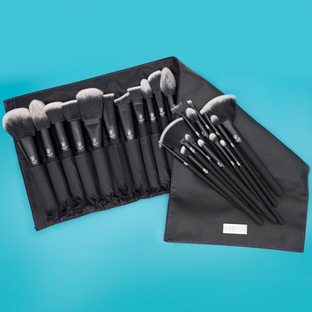 Moda Pro Full Face 25pc Makeup Brush Set with Travel Pouch - Image 2