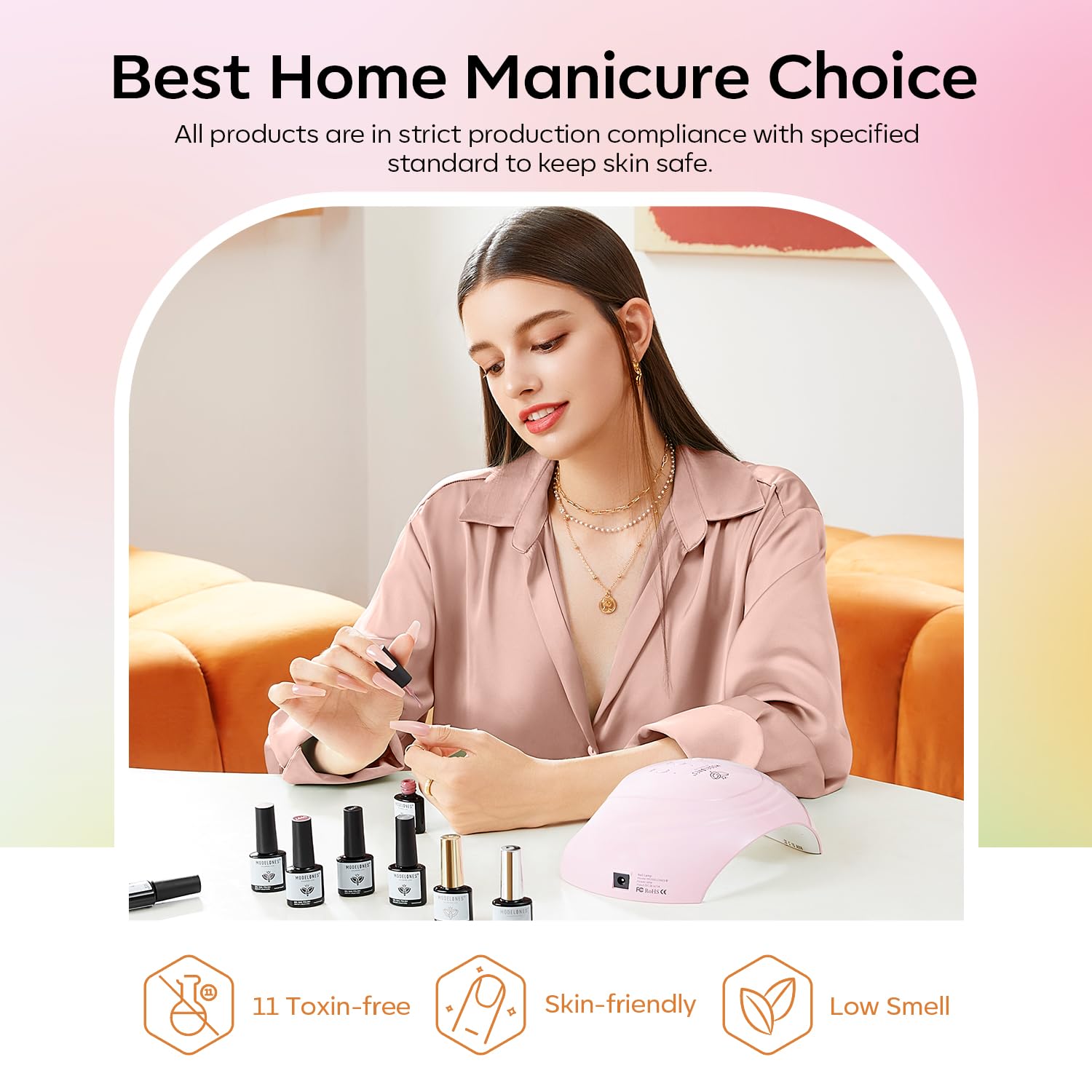 modelones 32 PCS Gel Nail Polish Set, 28 Colors Spring Colorful Gel Polish with No Wipe Base Coat, Glitter & Glossy & Matte Top Coat Soak Off LED Nail Art Kit Salon at Home - Image 8