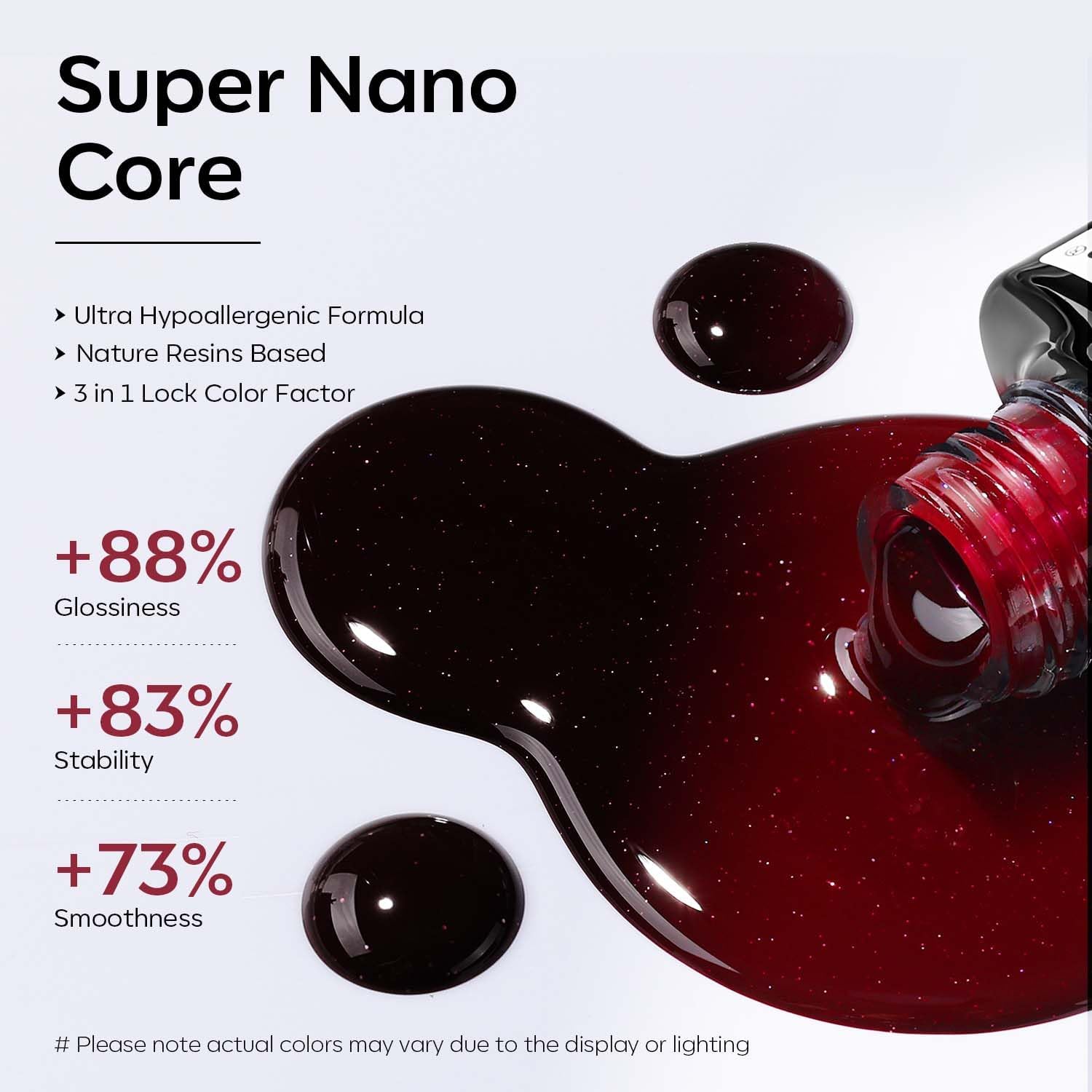 modelones Color Changing Burgundy Red Gel Nail Polish, 15 ML Black Red Mood Temperature Change Nail Polish Gel Soak Off Christmas Nail Art DIY Salon Manicure Holiday Gift for Girls Women - Image 2