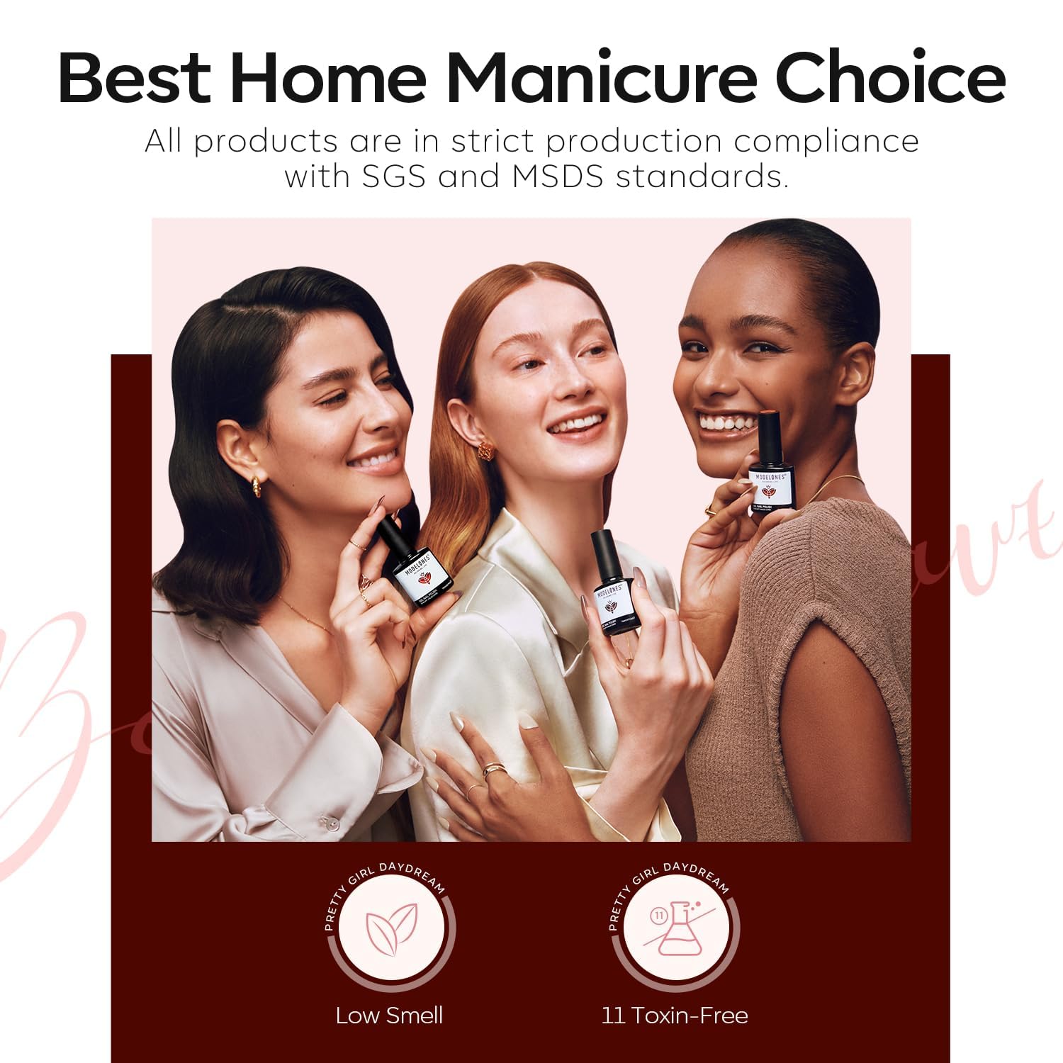 modelones Color Changing Burgundy Red Gel Nail Polish, 15 ML Black Red Mood Temperature Change Nail Polish Gel Soak Off Christmas Nail Art DIY Salon Manicure Holiday Gift for Girls Women - Image 8