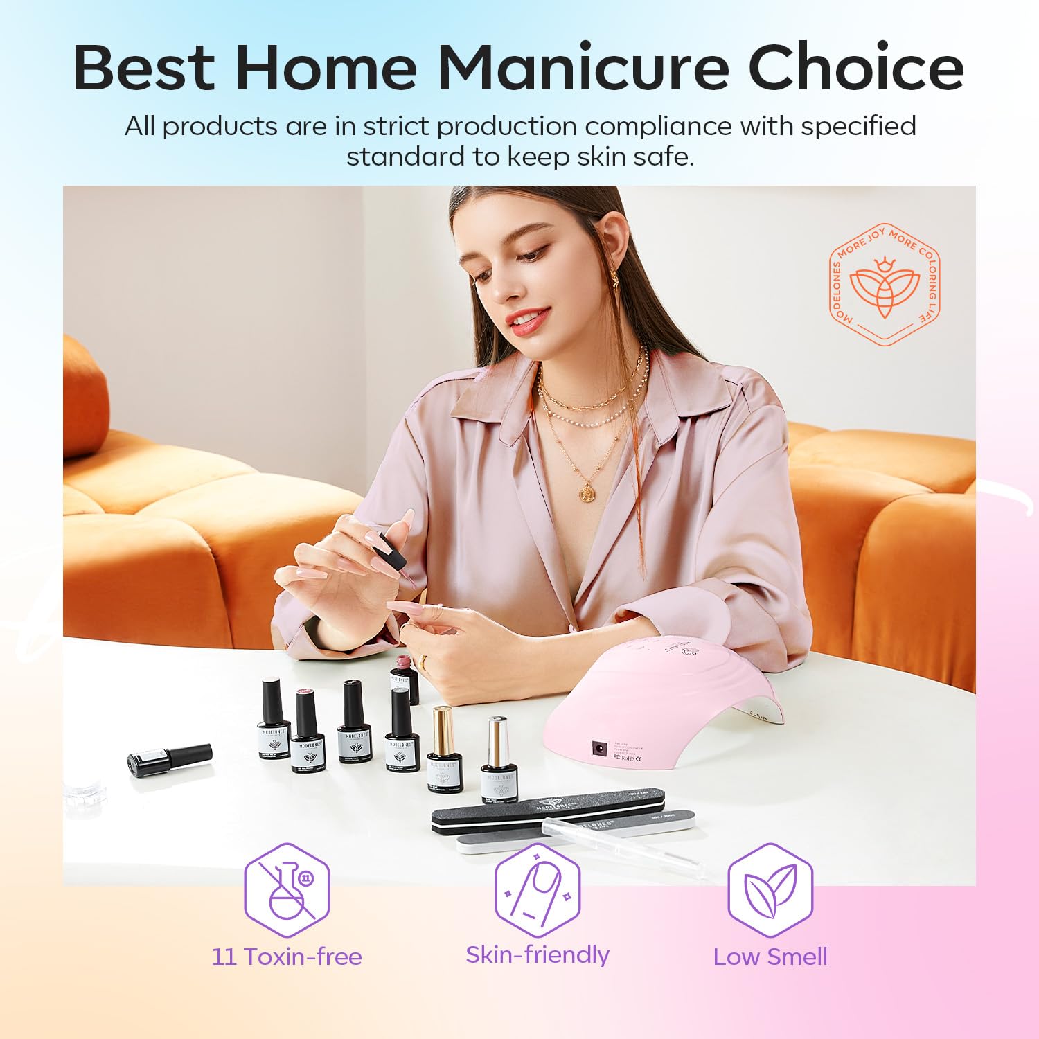 modelones Gel Nail Polish Set, 6 Colors Silver Cat Eye Gel Polish Translucent Pastel Sheer Pink Yellow Lavender Purple Baby Blue Mint Green Jelly Nail Polish Summer with Magnet LED Manicure DIY Gift - Image 7