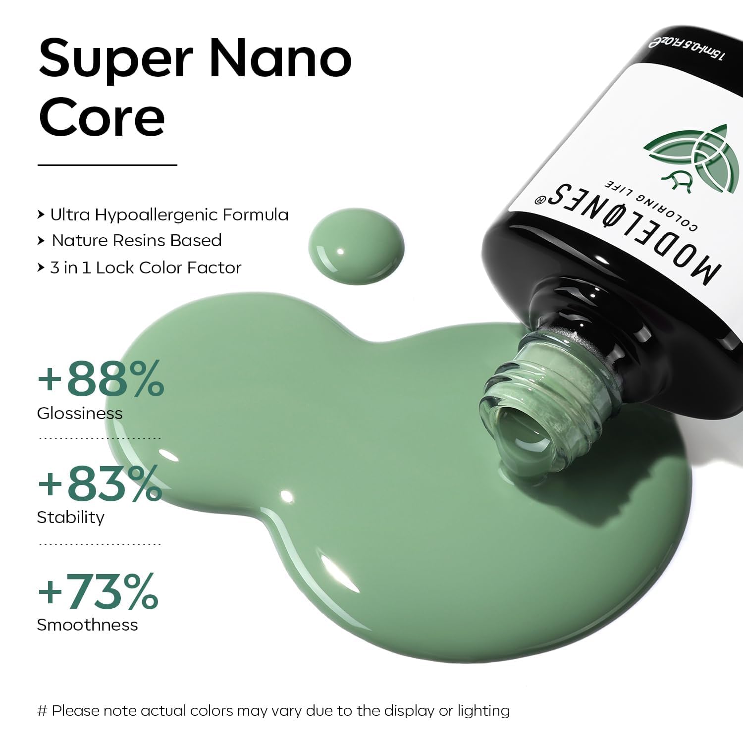 modelones Green Gel Nail Polish, 15 ML Sage Green Spring Summer Color Pastel Gel Polish Soak Off Led Nail Art Gel Manicure Salon DIY Gifts for Women - Image 3