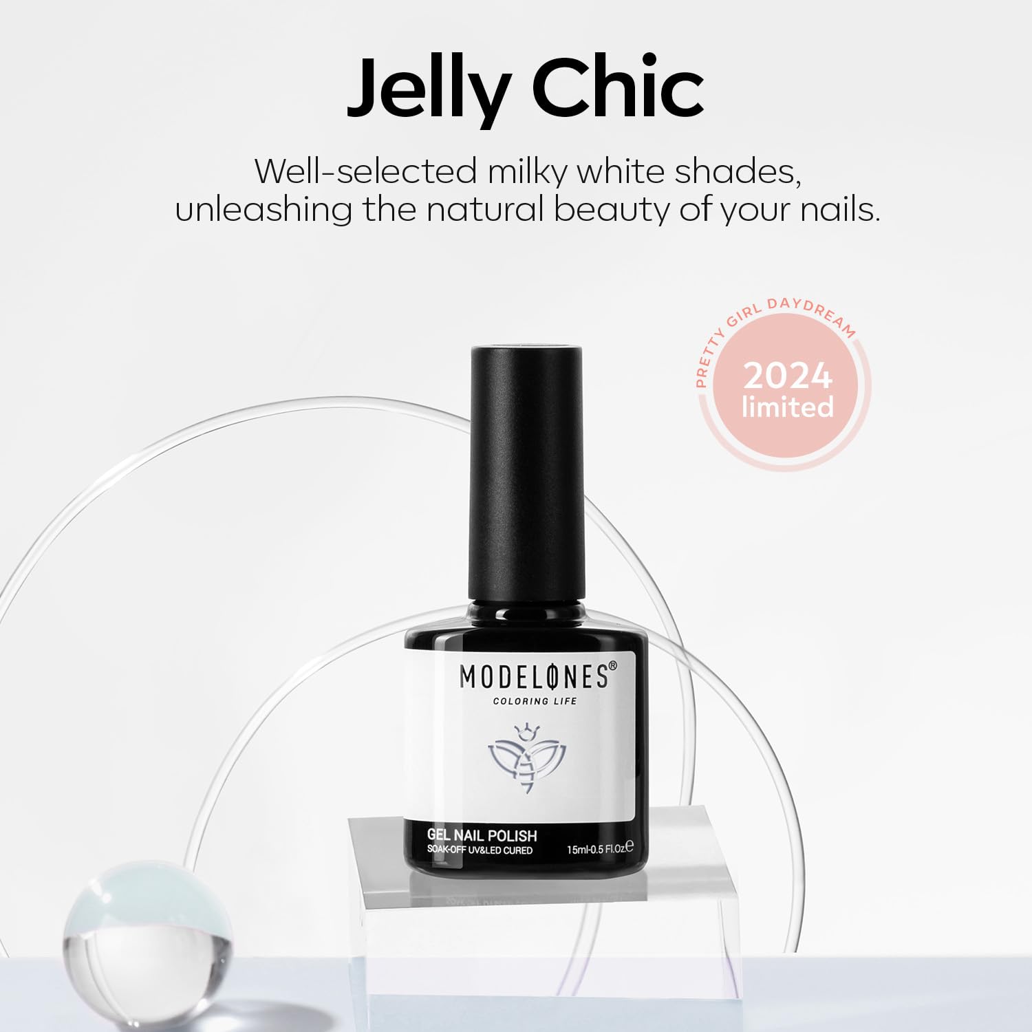 modelones Milky White Gel Nail Polish 15 ML Funny Bunny Nail Polish Natural Color Translucent Jelly Soak Off LED Clear Coat Gel Nails Summer Soap Nails Art French Manicure LGBT Gift for Women Girls - Image 10