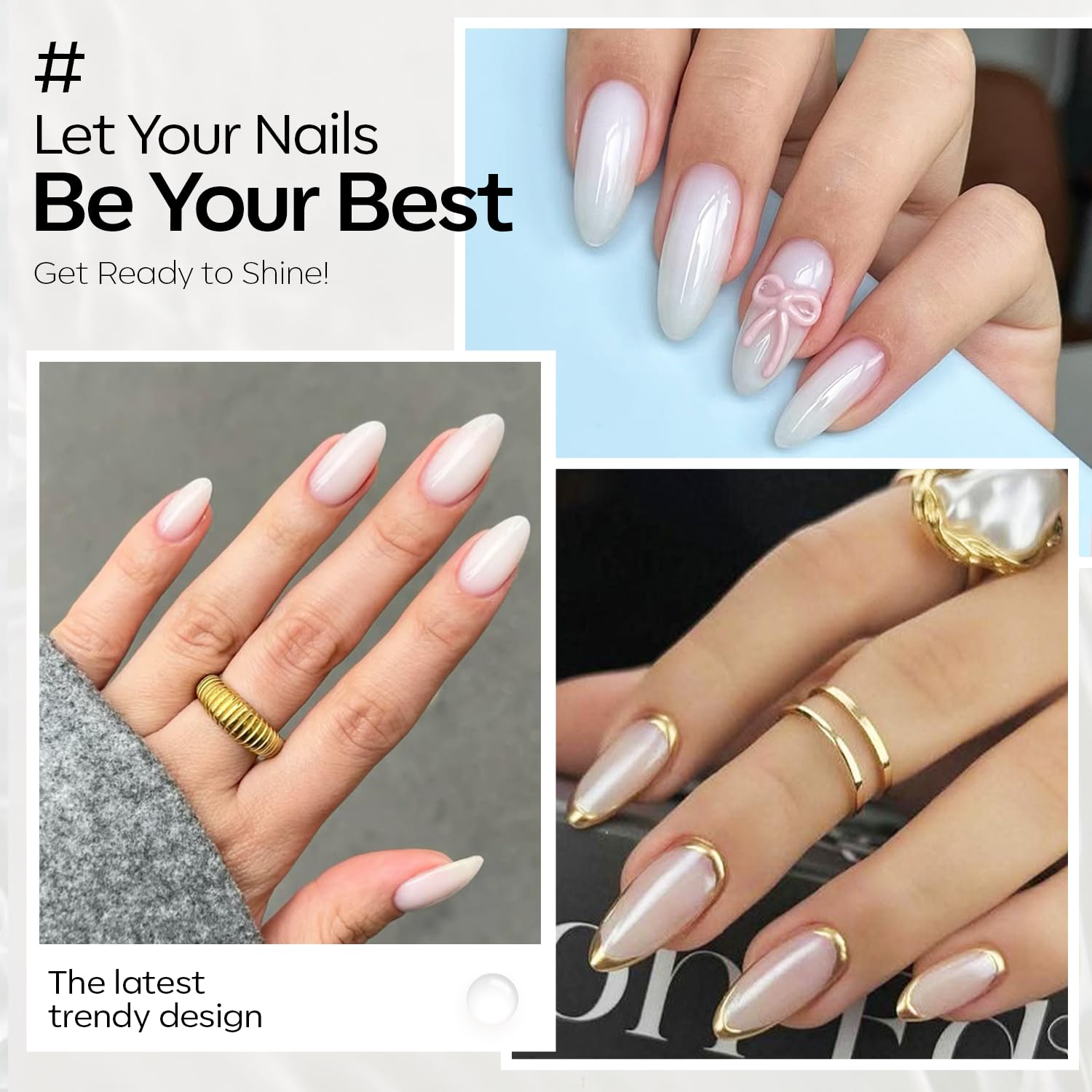 modelones Milky White Gel Nail Polish 15 ML Funny Bunny Nail Polish Natural Color Translucent Jelly Soak Off LED Clear Coat Gel Nails Summer Soap Nails Art French Manicure LGBT Gift for Women Girls - Image 5