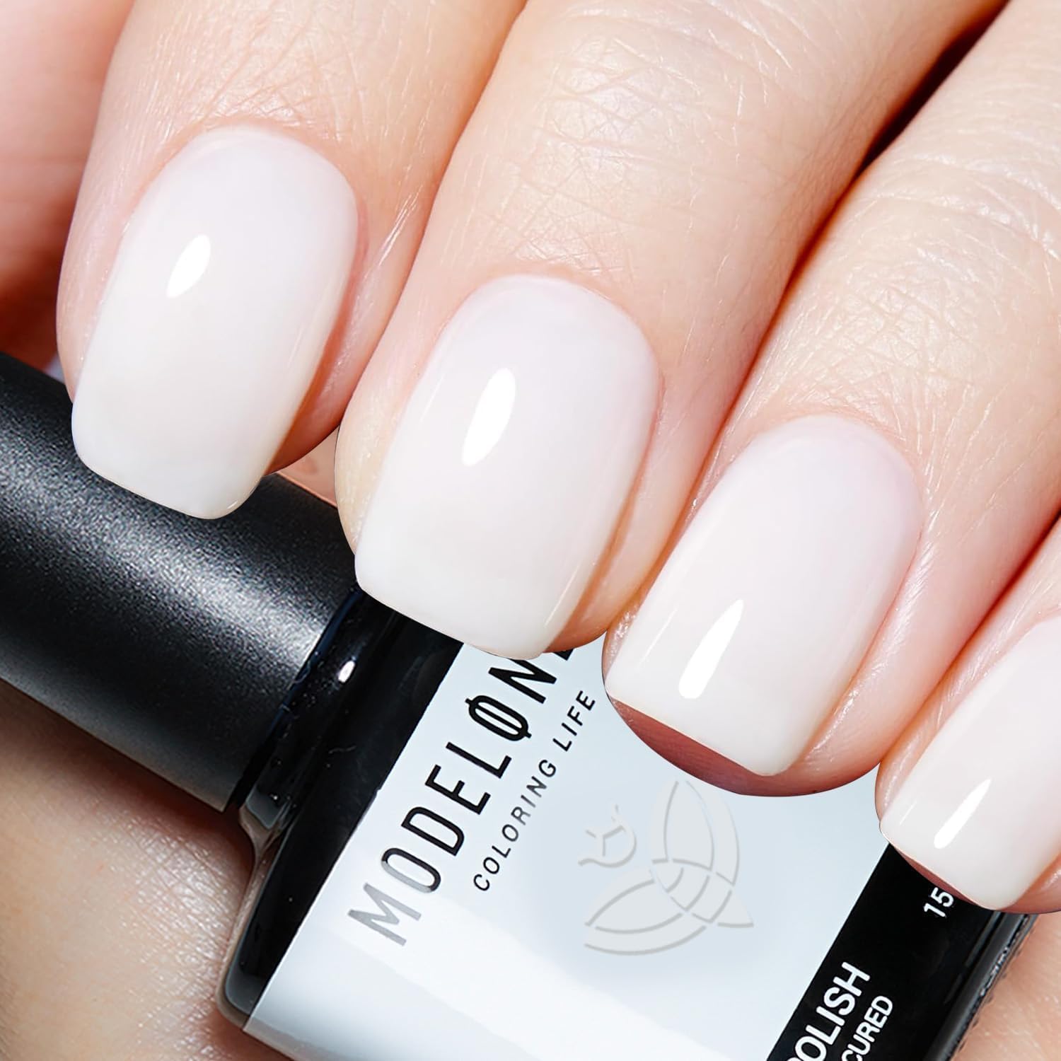 modelones Milky White Gel Nail Polish 15 ML Funny Bunny Nail Polish Natural Color Translucent Jelly Soak Off LED Clear Coat Gel Nails Summer Soap Nails Art French Manicure LGBT Gift for Women Girls