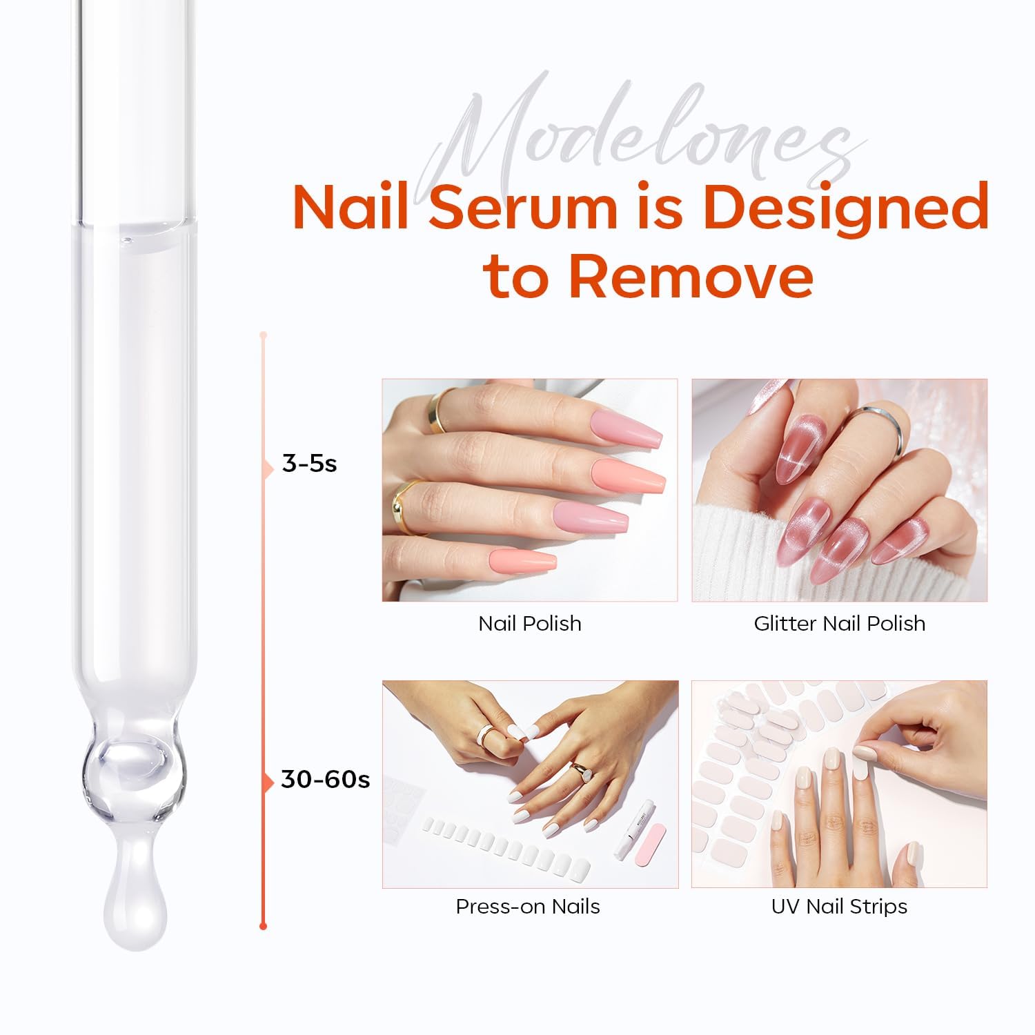 Modelones Nail Polish Remover for Press on Nails & Nail Strips Acetone-Free, Nail Glue Remover Natural Formula Serum Easy Peel for Moisturizing & Care, Non-Toxic, Low Odor, Portable Size - Image 6