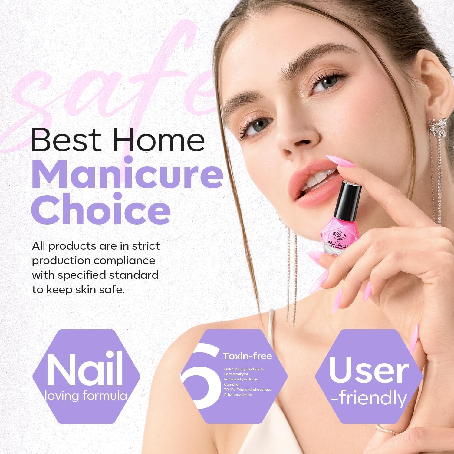 modelones Nail Polish Set, 6 Colors Chrome Nail Polish 2025 Spring Pearl Shimmer Pink Purple White Aurora Iridescent Green Quick Dry Nail Polish Kit Mothers Day Gifts for Women Salon DIY Manicure Kit - Image 7