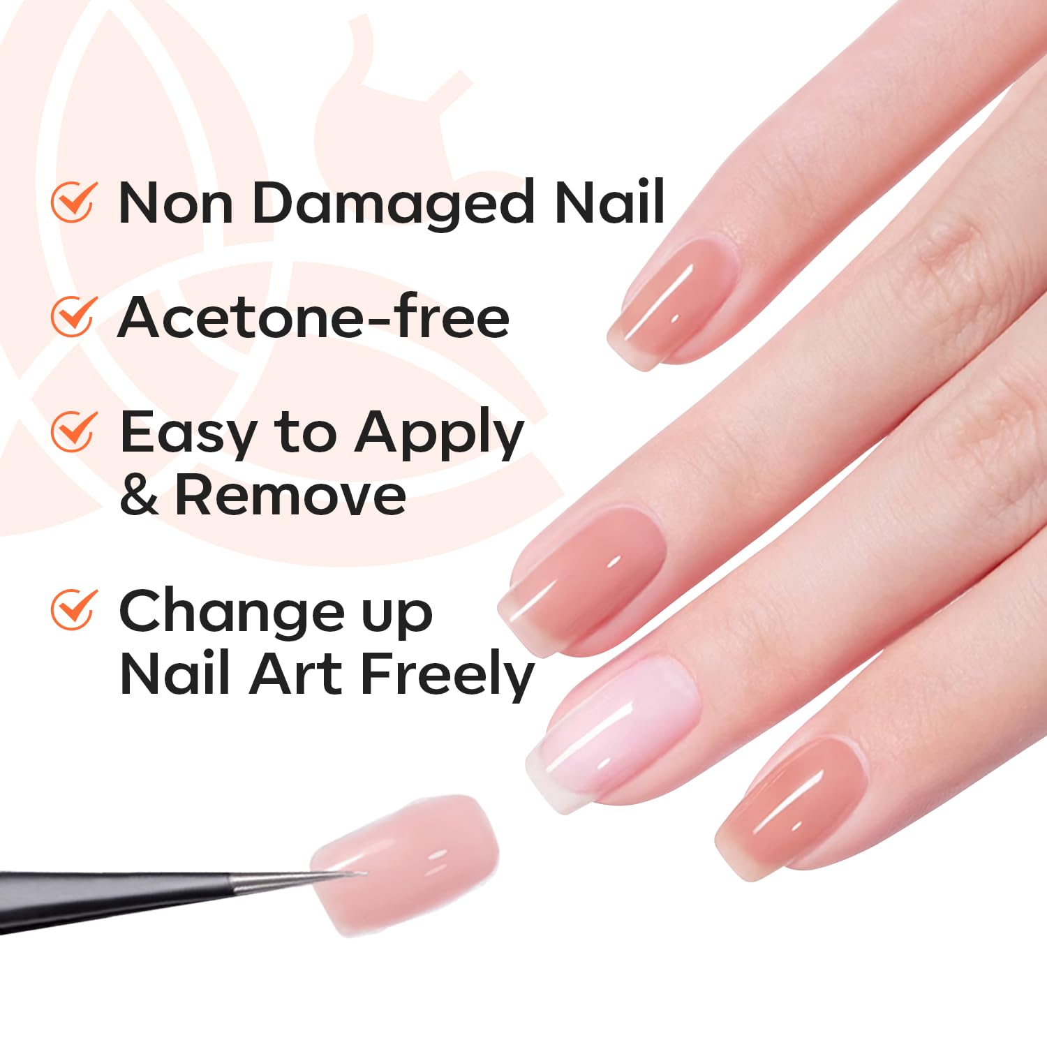 modelones Non-U V Peel off Gel Base Coat, Quick Dry Peelable Base Coat for Gel Nail Polish Easy Removal Foundation for Beginner Practice Nail Protection without Damage Thin Weak Nails, 10ml - Image 5