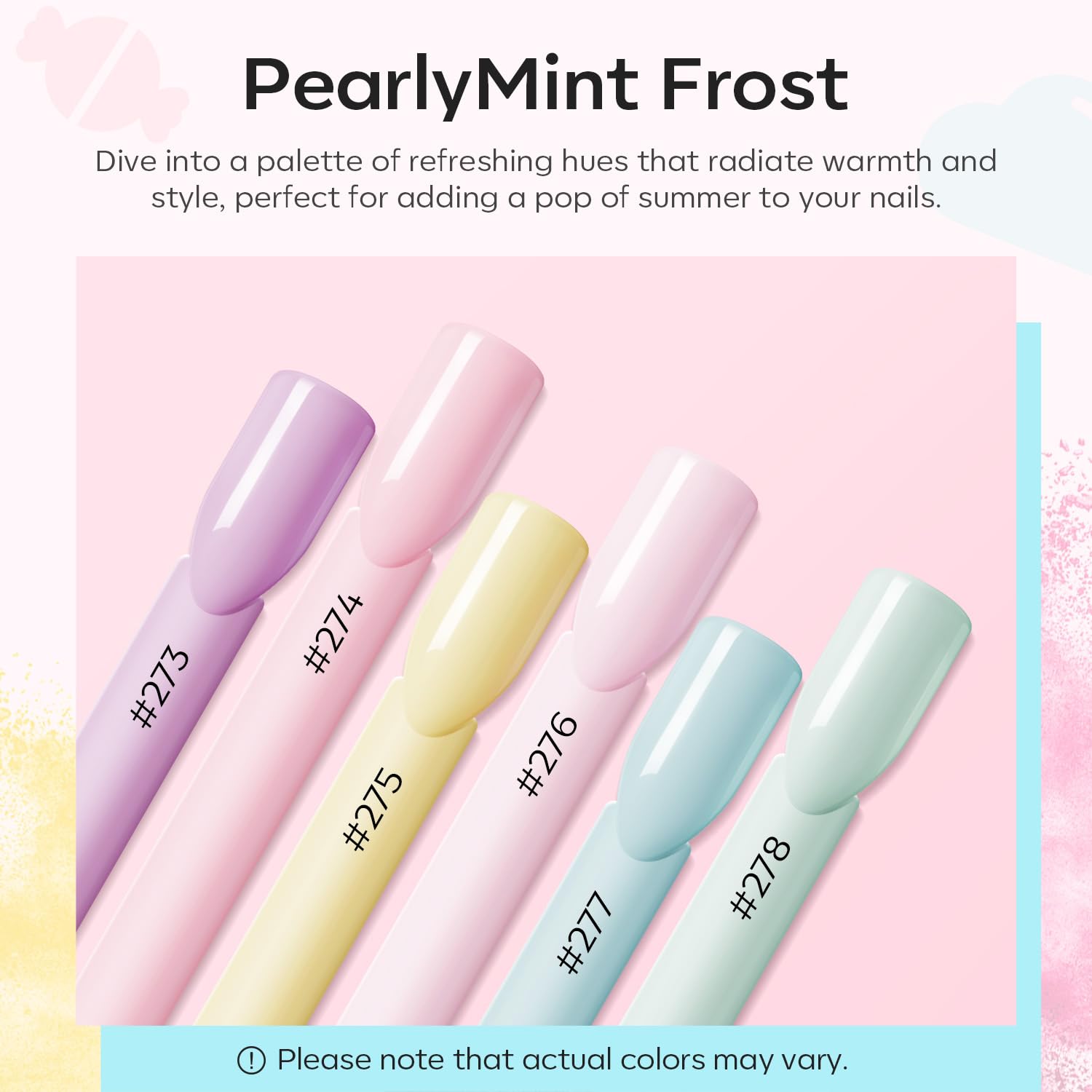 Modelones Pink Acrylic Powder Kit - 6 Colors Pastel Yellow Blue Purple Macaron Spring Cover Powder for Nail Art Extension - No Lamp Needed (A3-PearlyMint Frost) - Image 4