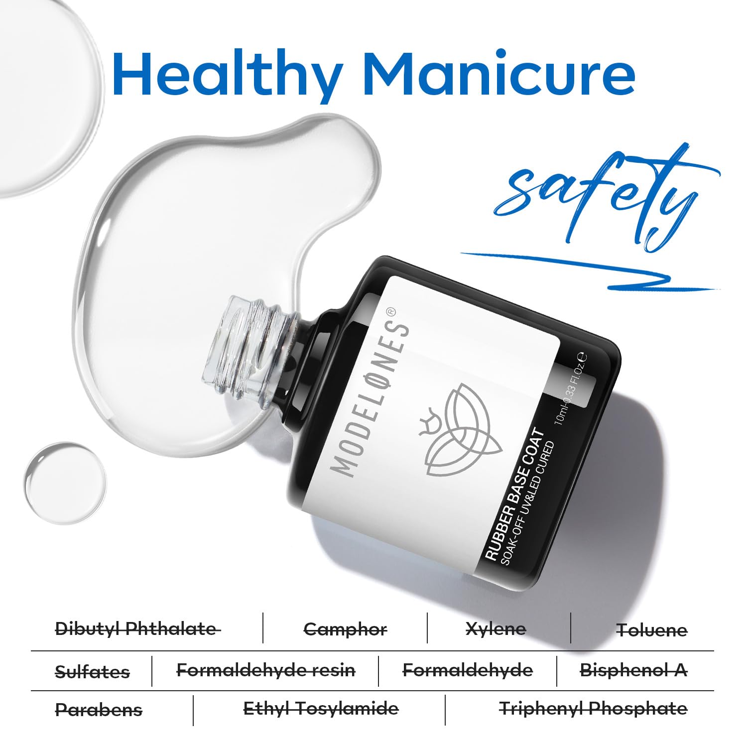 Modelones Rubber Builder Gel Base Coat for Nails, Clear Rubber Base Gel Nail Polish for Strengthen/Apex Building/Enhance/Reinforced Long Lasting Protect Soak Off U V LED For Thin Weak Nails - Image 9