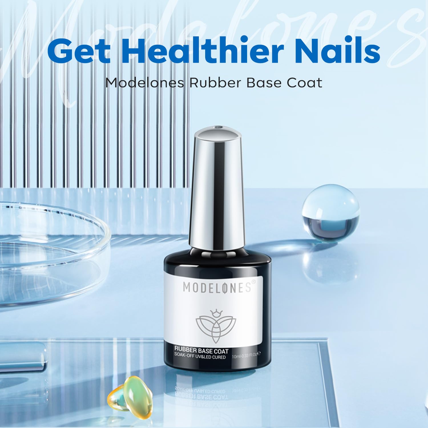 Modelones Rubber Builder Gel Base Coat for Nails, Clear Rubber Base Gel Nail Polish for Strengthen/Apex Building/Enhance/Reinforced Long Lasting Protect Soak Off U V LED For Thin Weak Nails - Image 8