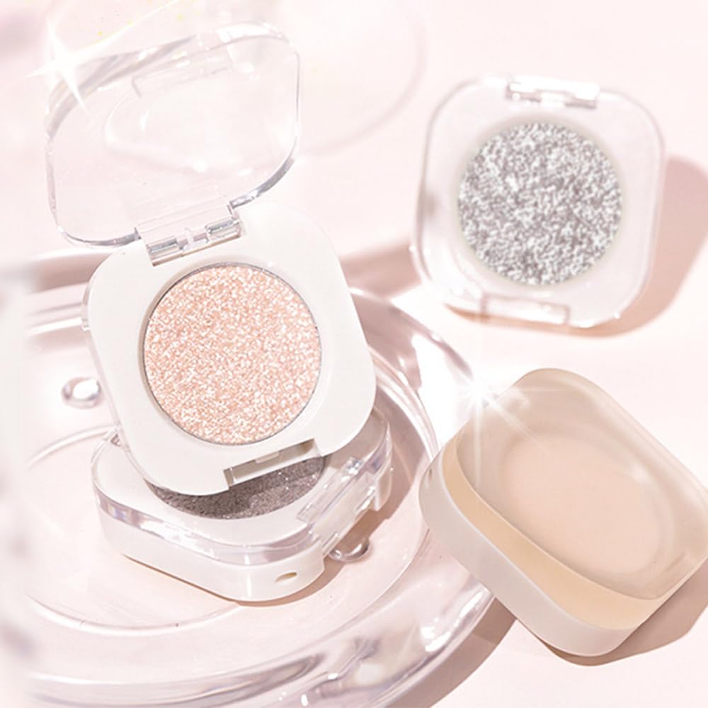 Monochrome Glitter Eyeshadow - Light Brown Shimmer Eye Shadow, Talc-Free, Paraben-Free, Cruelty-Free, Long-Lasting Single Eyeshadow Palette for Everyday & Special Occasions 11# - Image 6